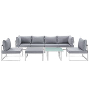 Modway Fortuna 8 Piece Outdoor Patio Sectional Sofa Set
