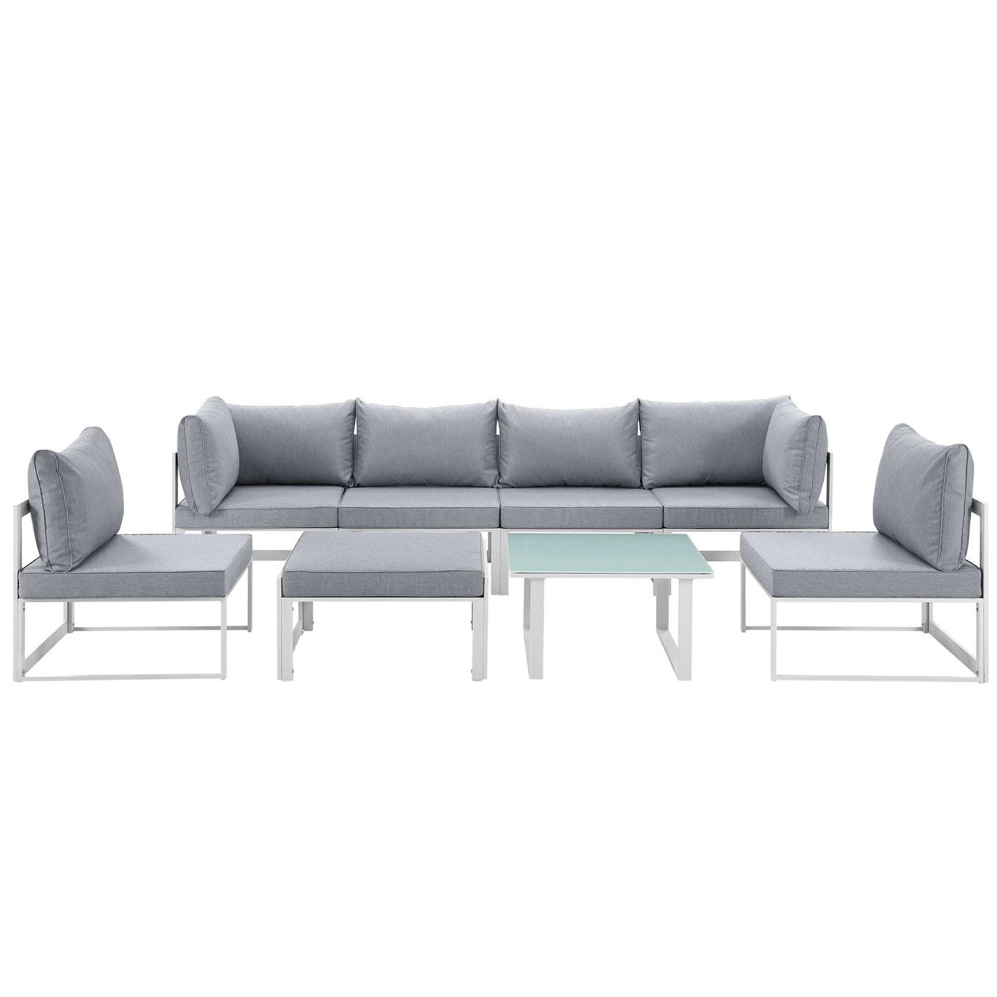 Modway Fortuna 8 Piece Outdoor Patio Sectional Sofa Set