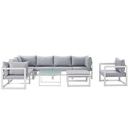 Modway Fortuna 9 Piece Outdoor Patio Sectional Sofa Set