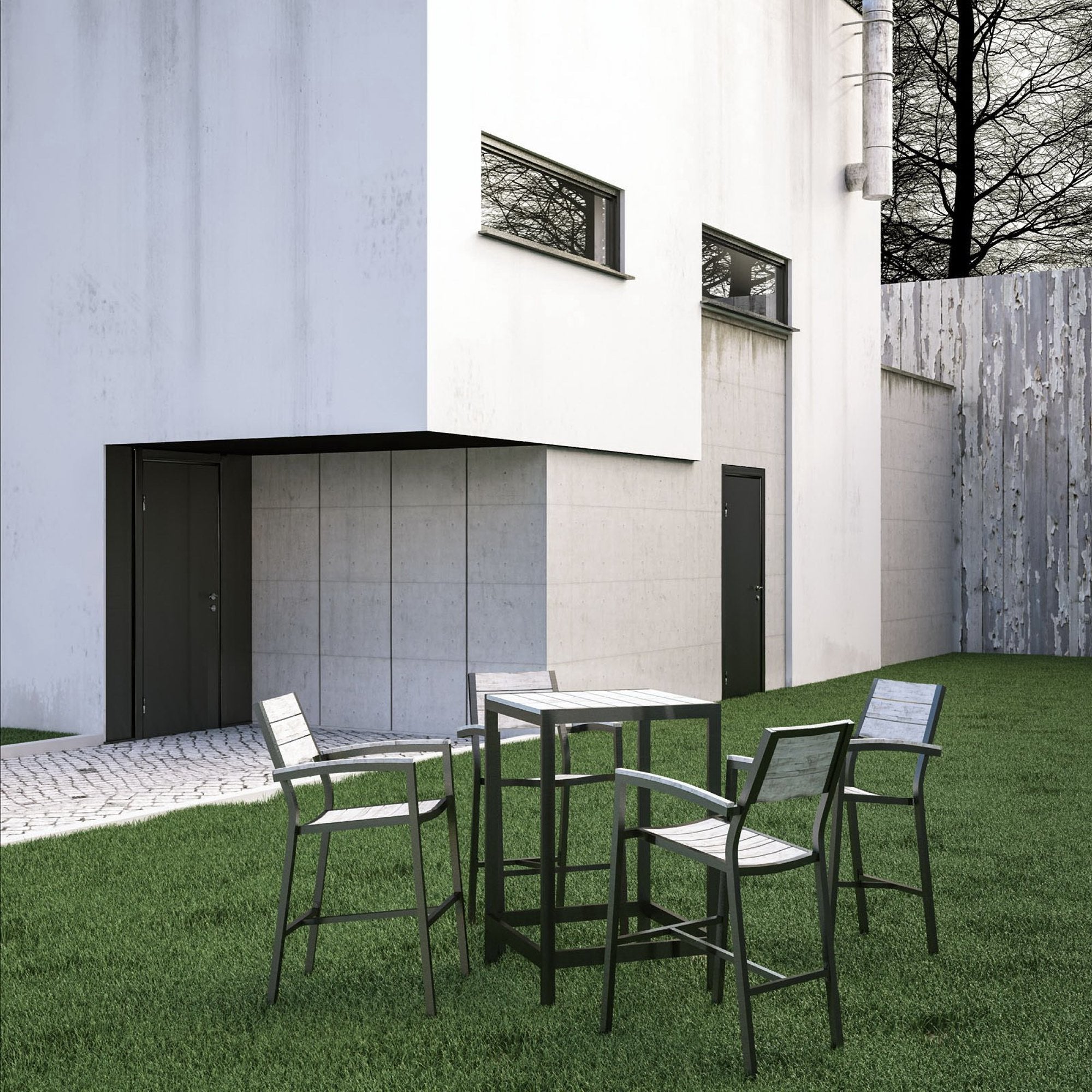 Modway Maine 5 Piece Outdoor Patio Bar Set