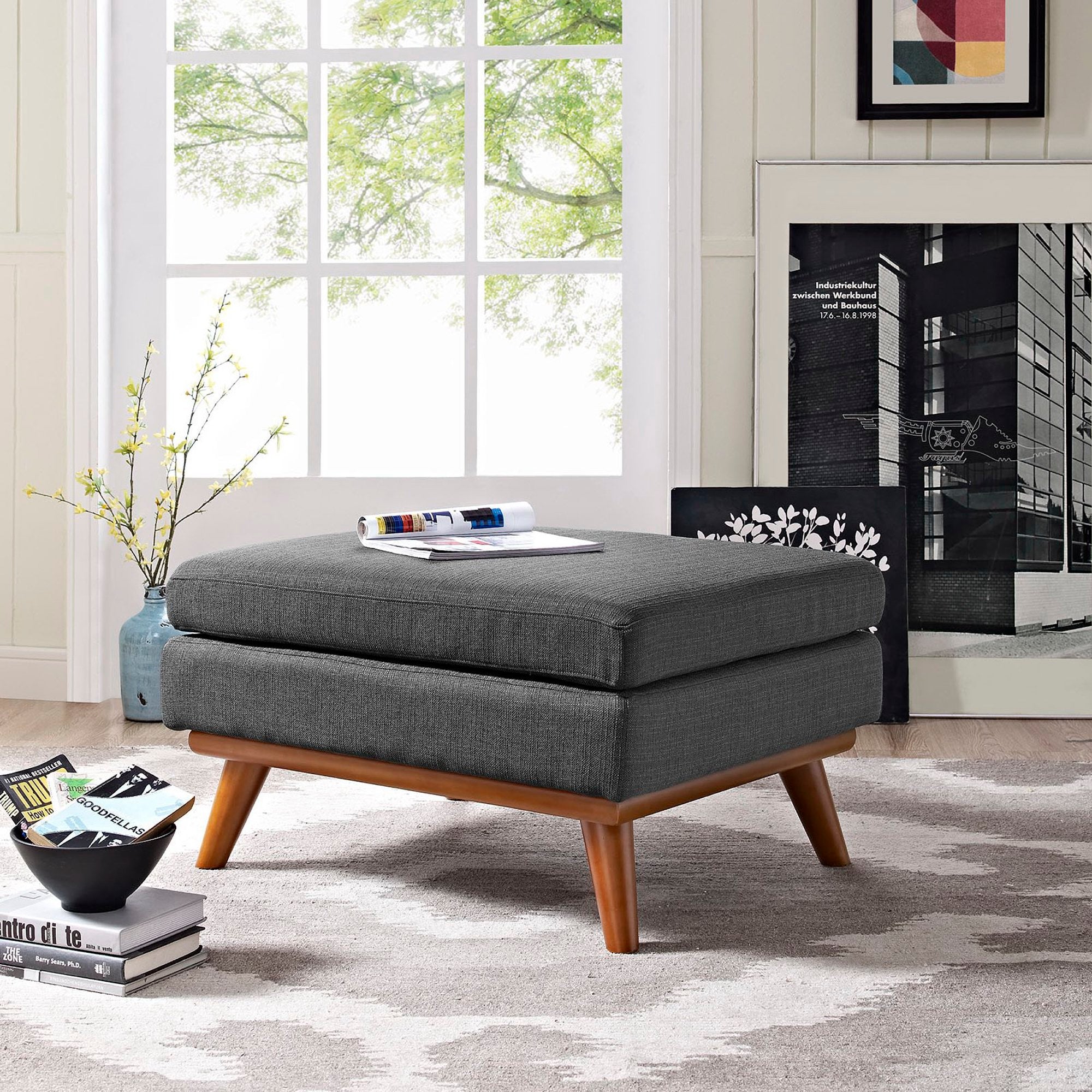 Modway Engage Upholstered Fabric Ottoman