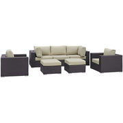 Modway Gather 7 Piece Outdoor Patio Sectional Set