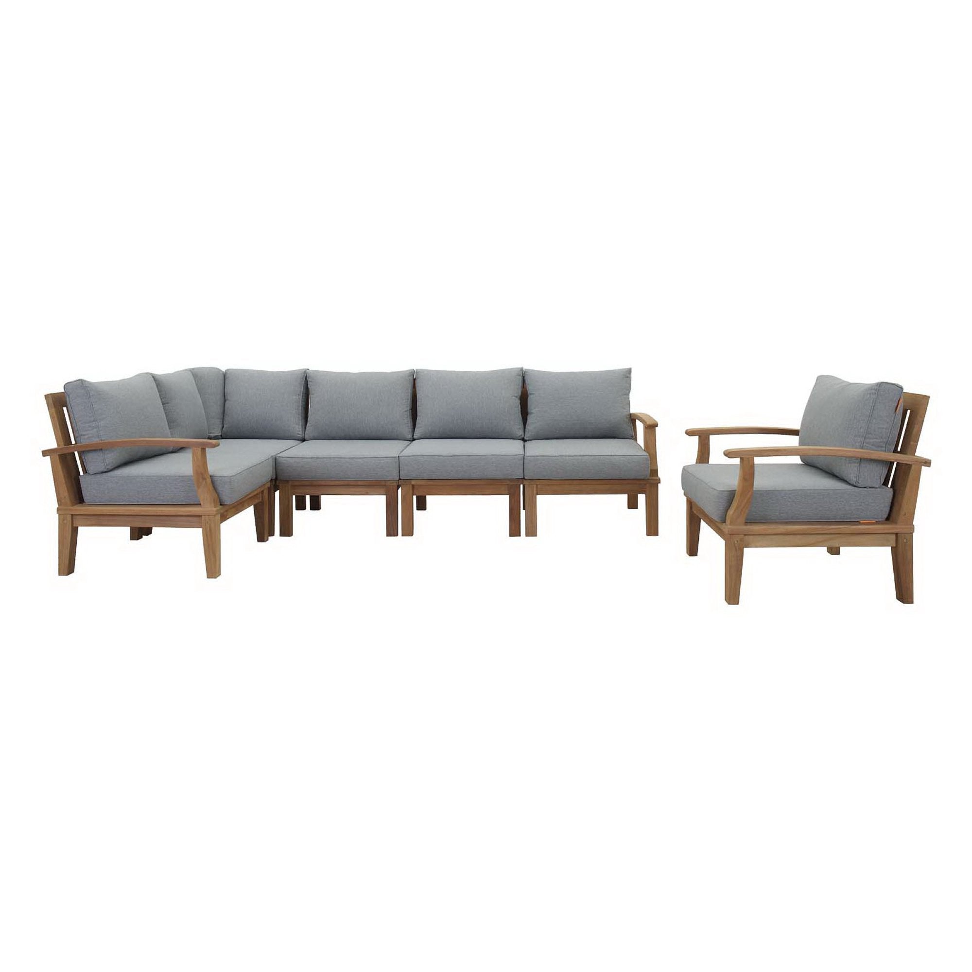 Modway Marina 6 Piece Outdoor Patio Teak Set