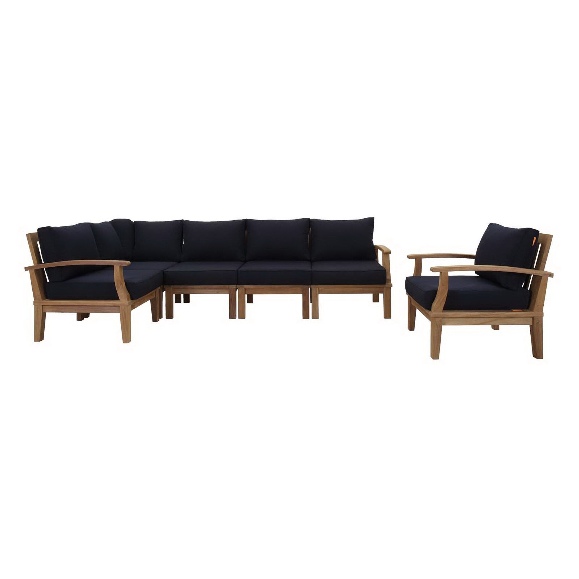 Modway Marina 6 Piece Outdoor Patio Teak Set