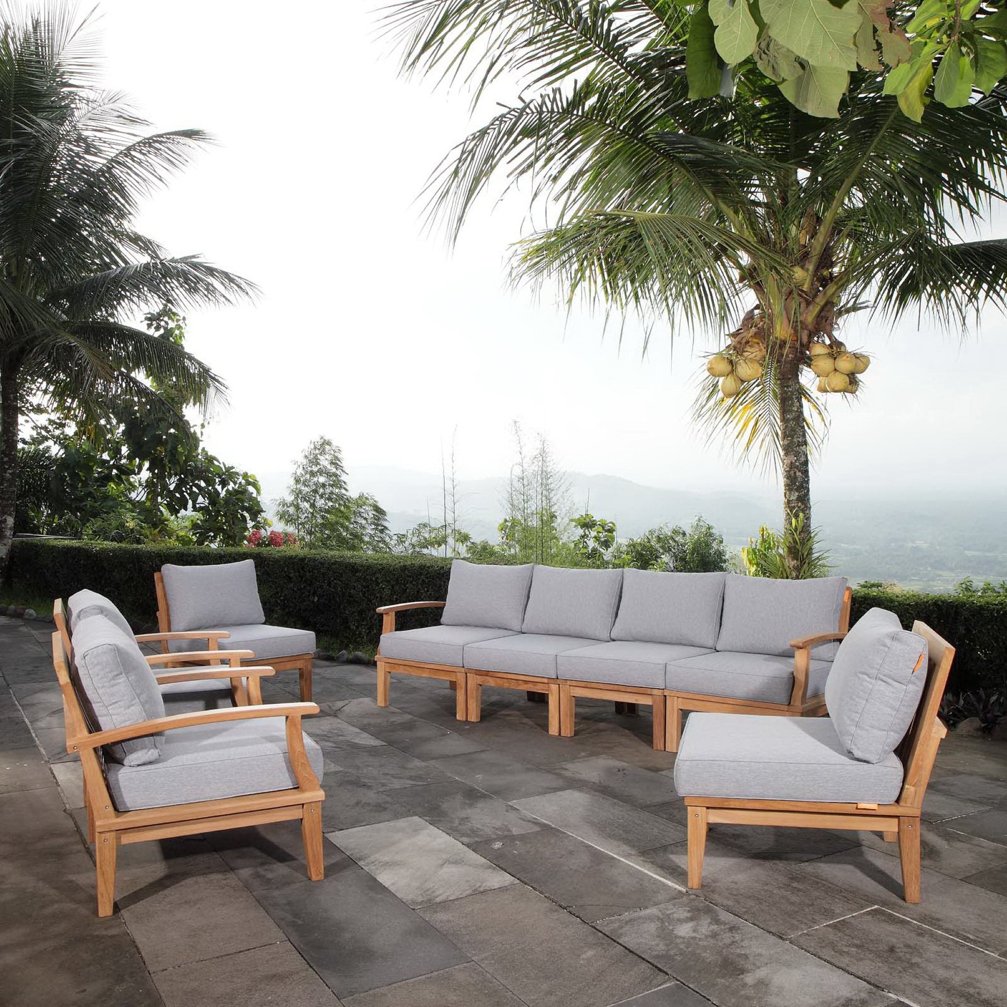 Modway Marina 8 Piece Outdoor Patio Teak Set