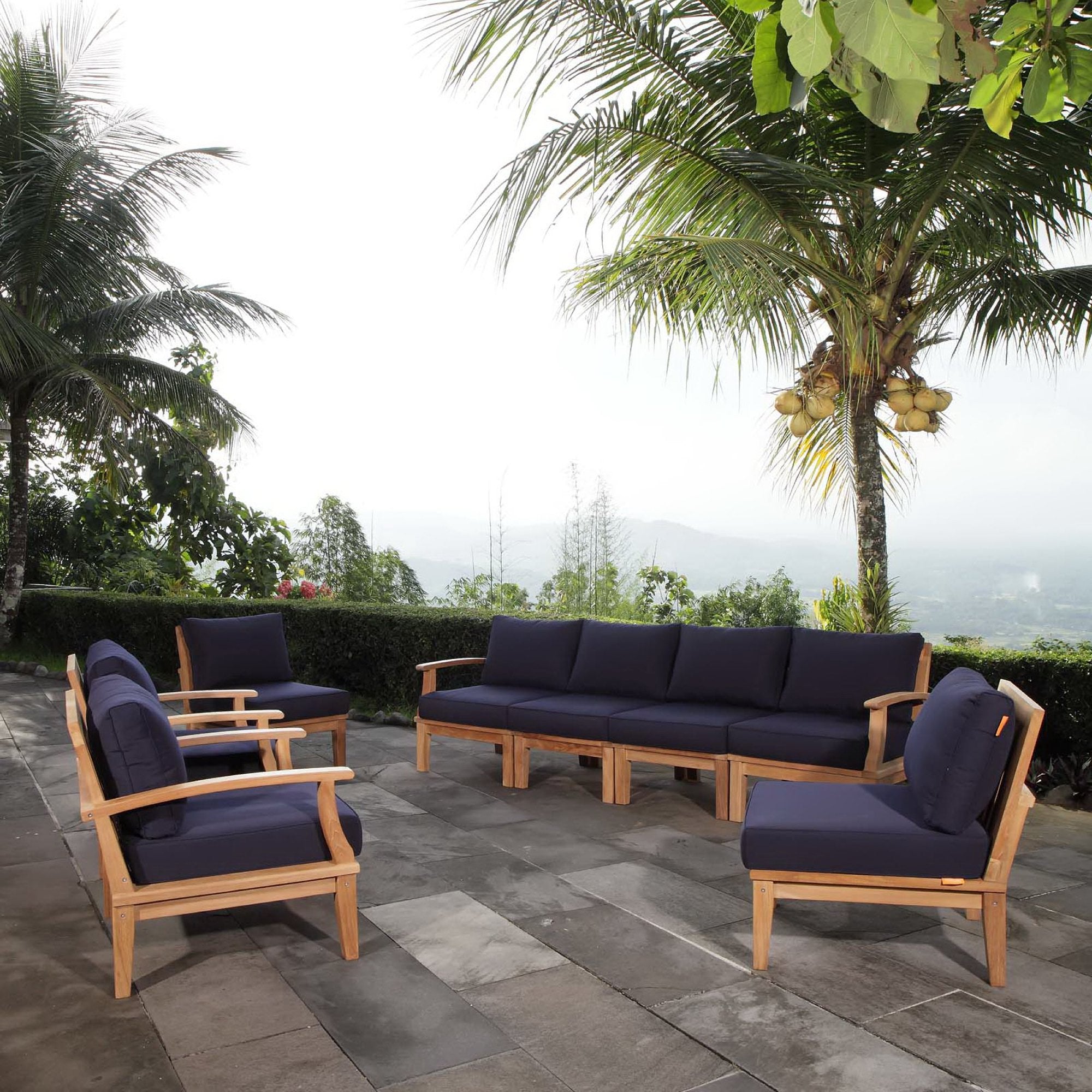 Modway Marina 8 Piece Outdoor Patio Teak Set