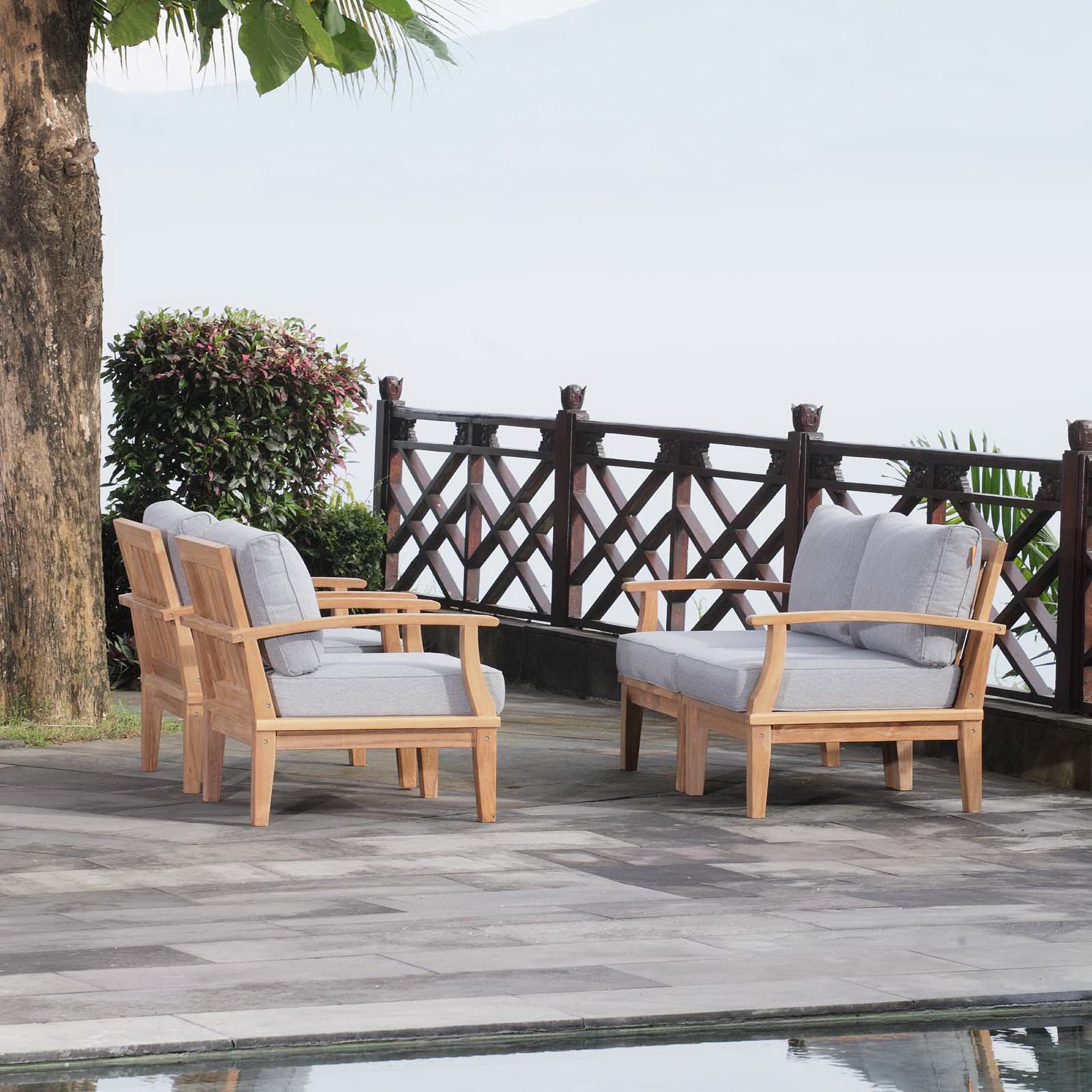 Modway Marina 4 Piece Outdoor Patio Teak Set