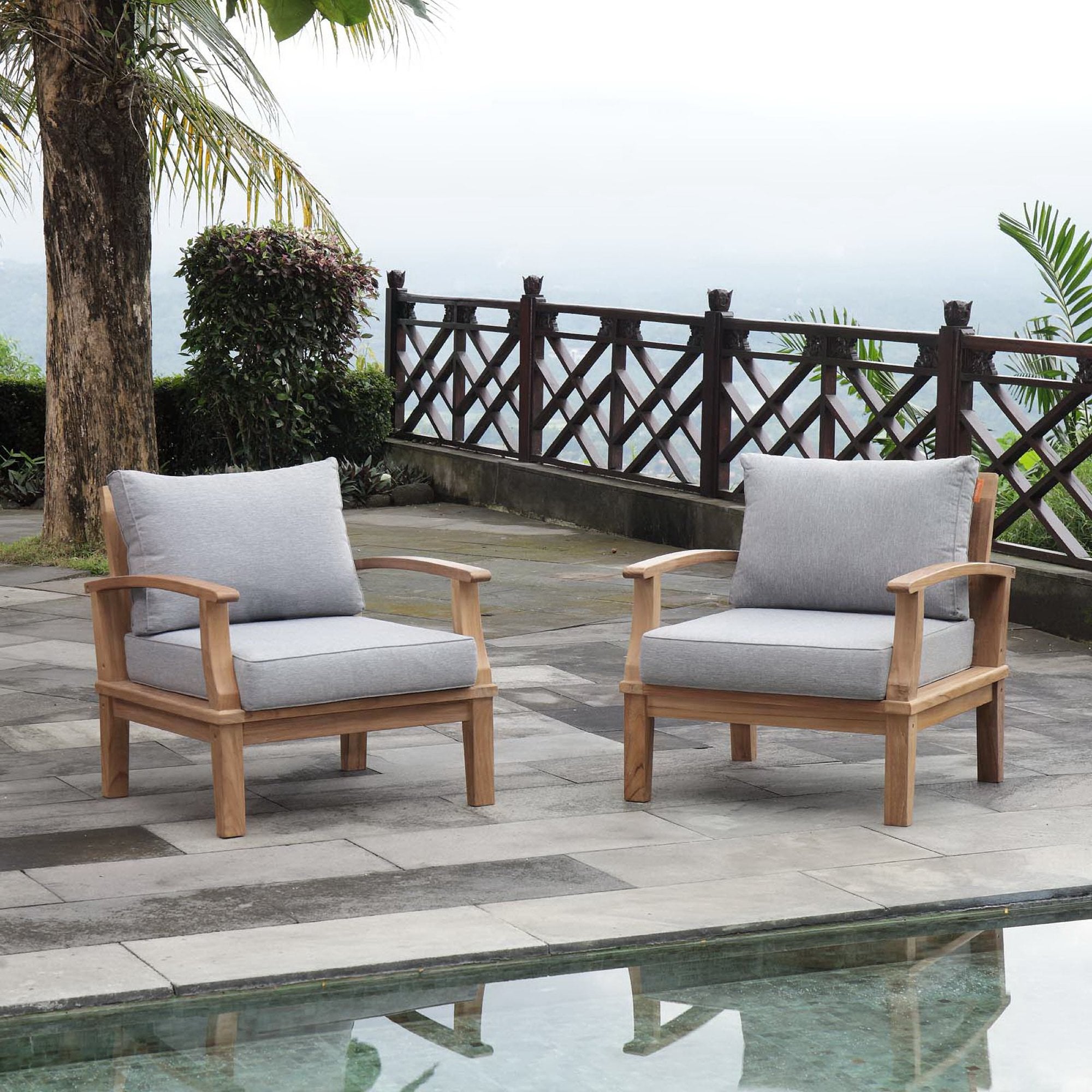 Modway Marina 2 Piece Outdoor Patio Teak Set