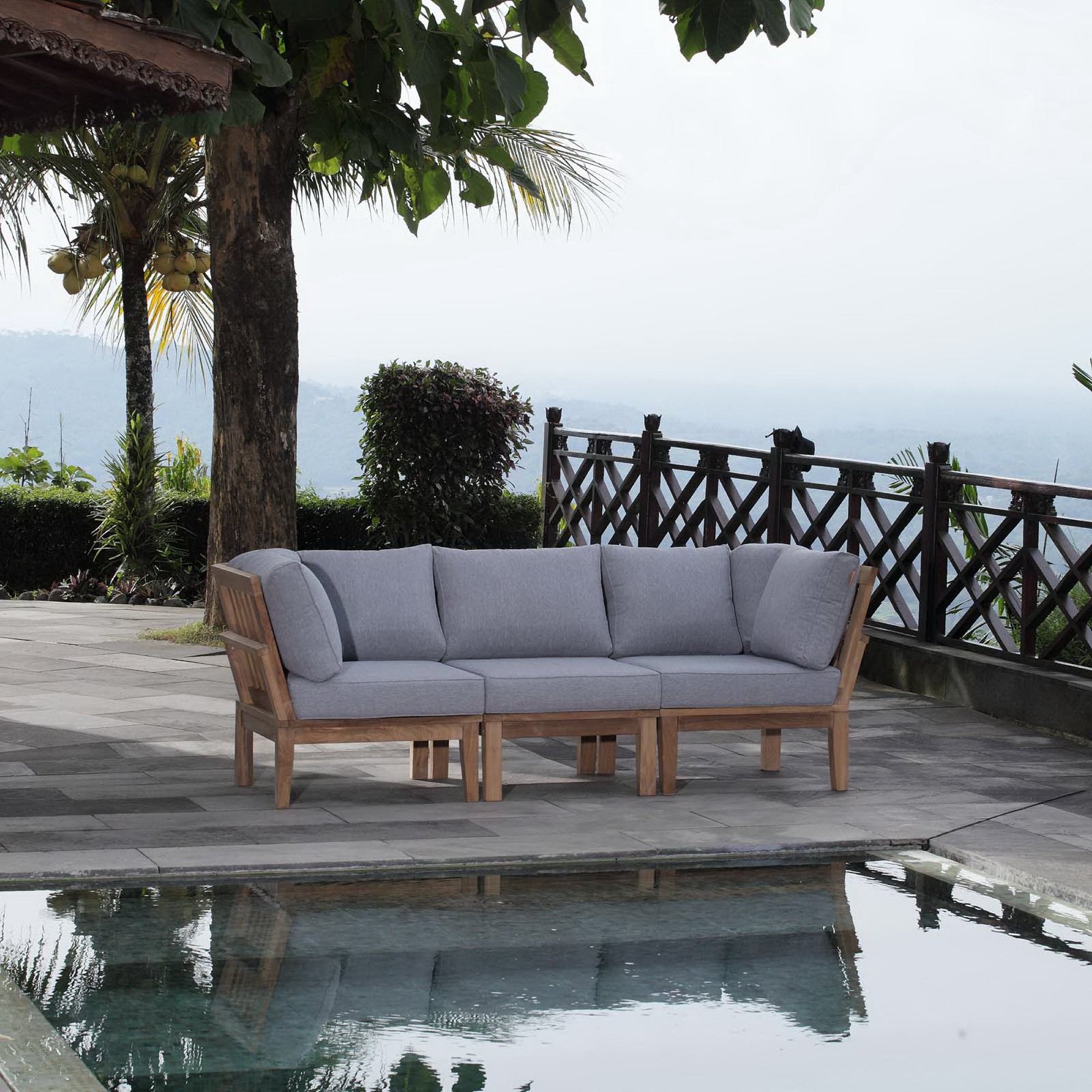 Modway Marina 3 Piece Outdoor Patio Teak Set