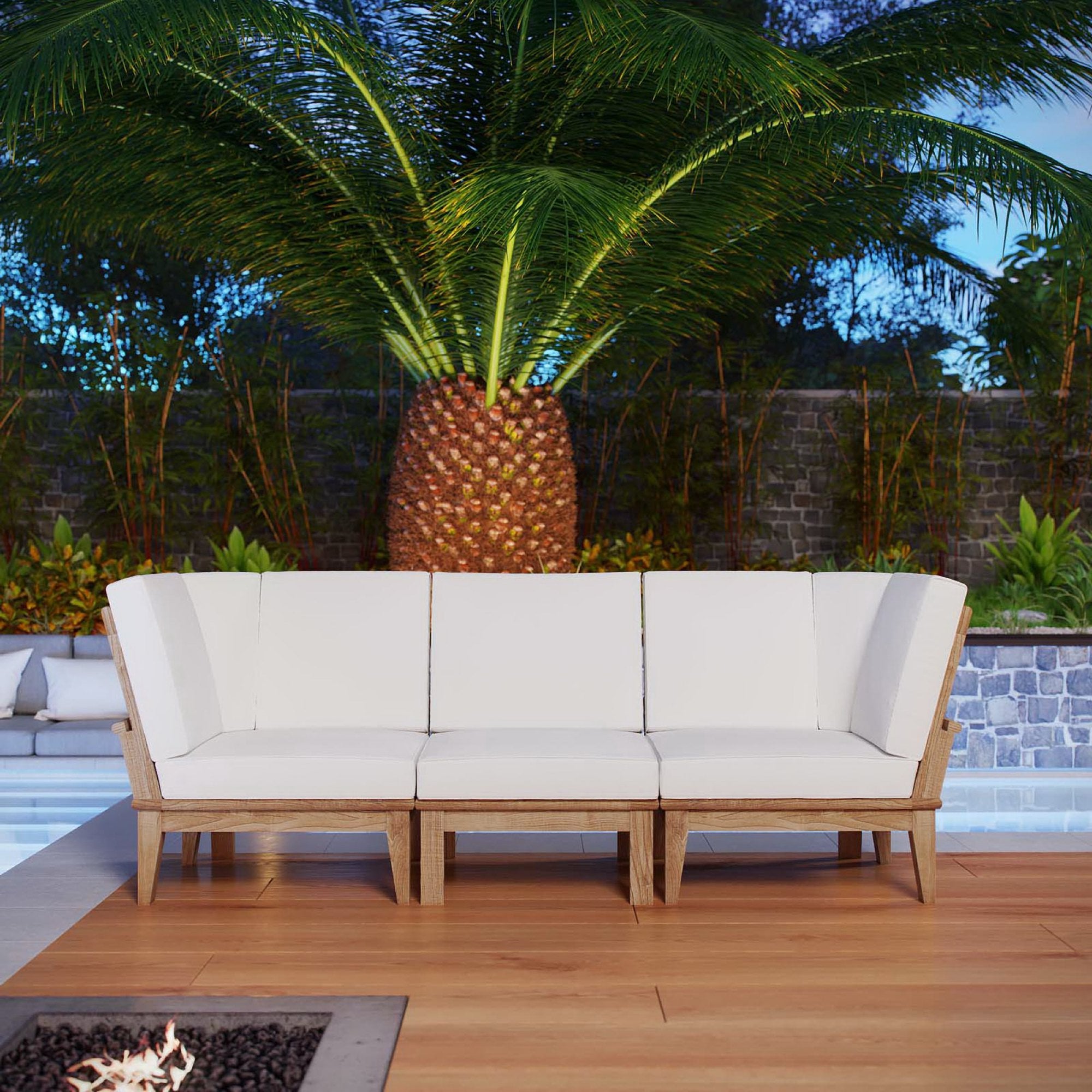 Modway Marina 3 Piece Outdoor Patio Teak Set