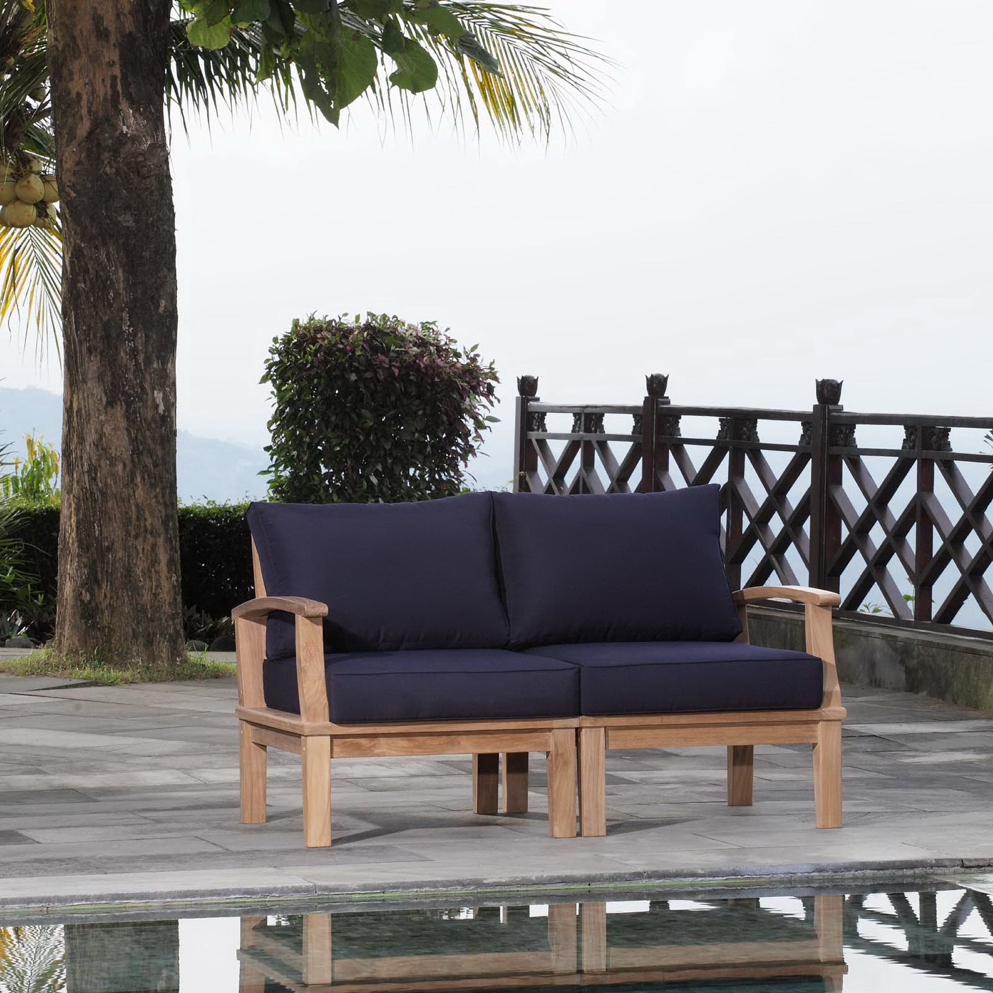 Modway Marina 2 Piece Outdoor Patio Teak Set
