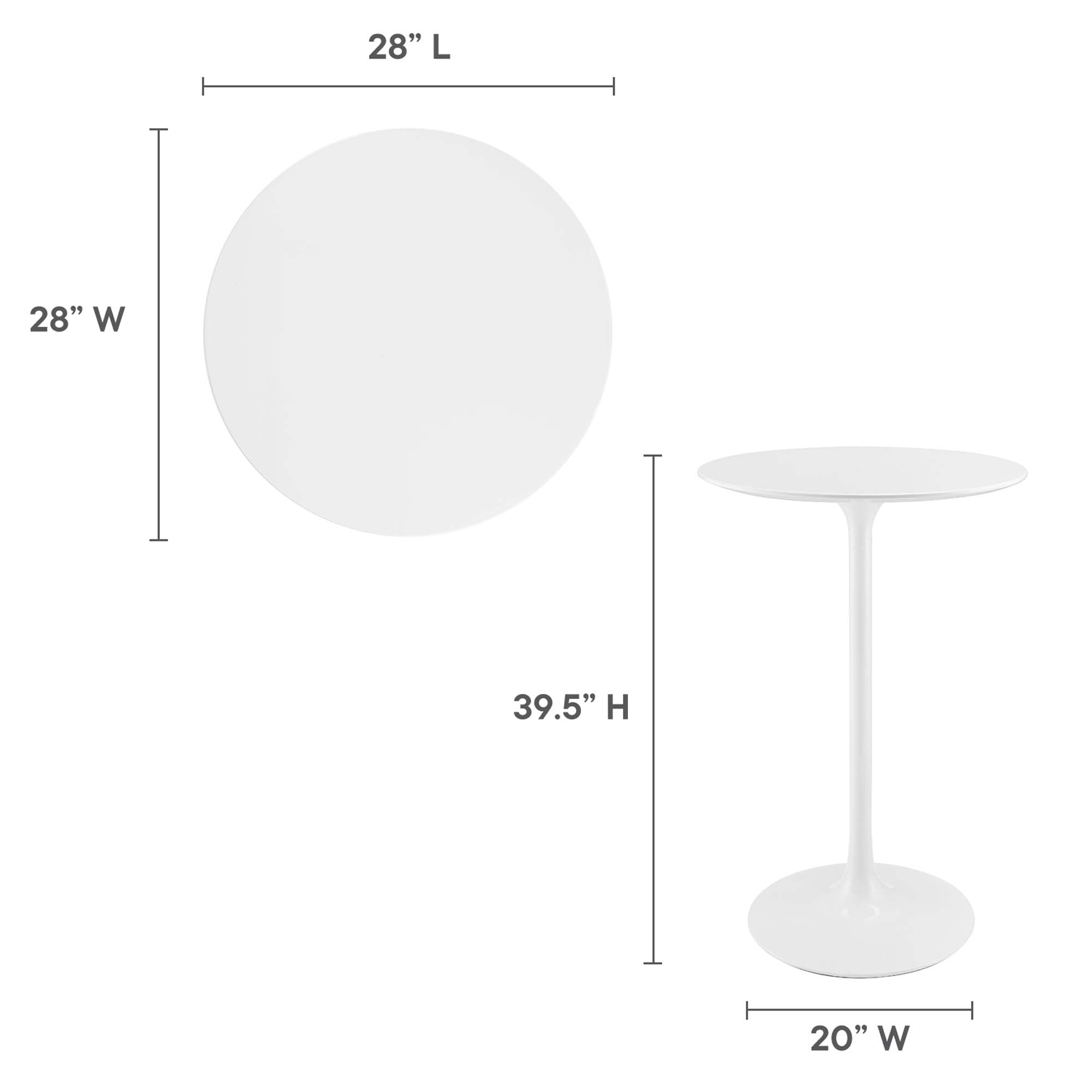 Modway Lippa 28" Round Wood Bar Table