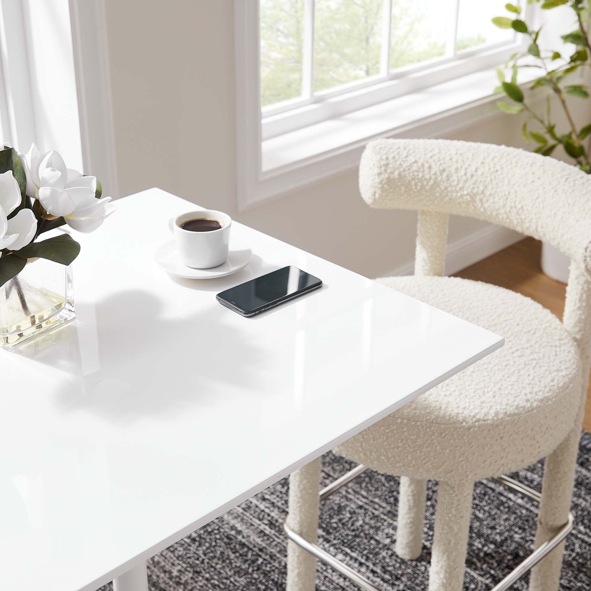 Modway Lippa 28" Square Wood Bar Table