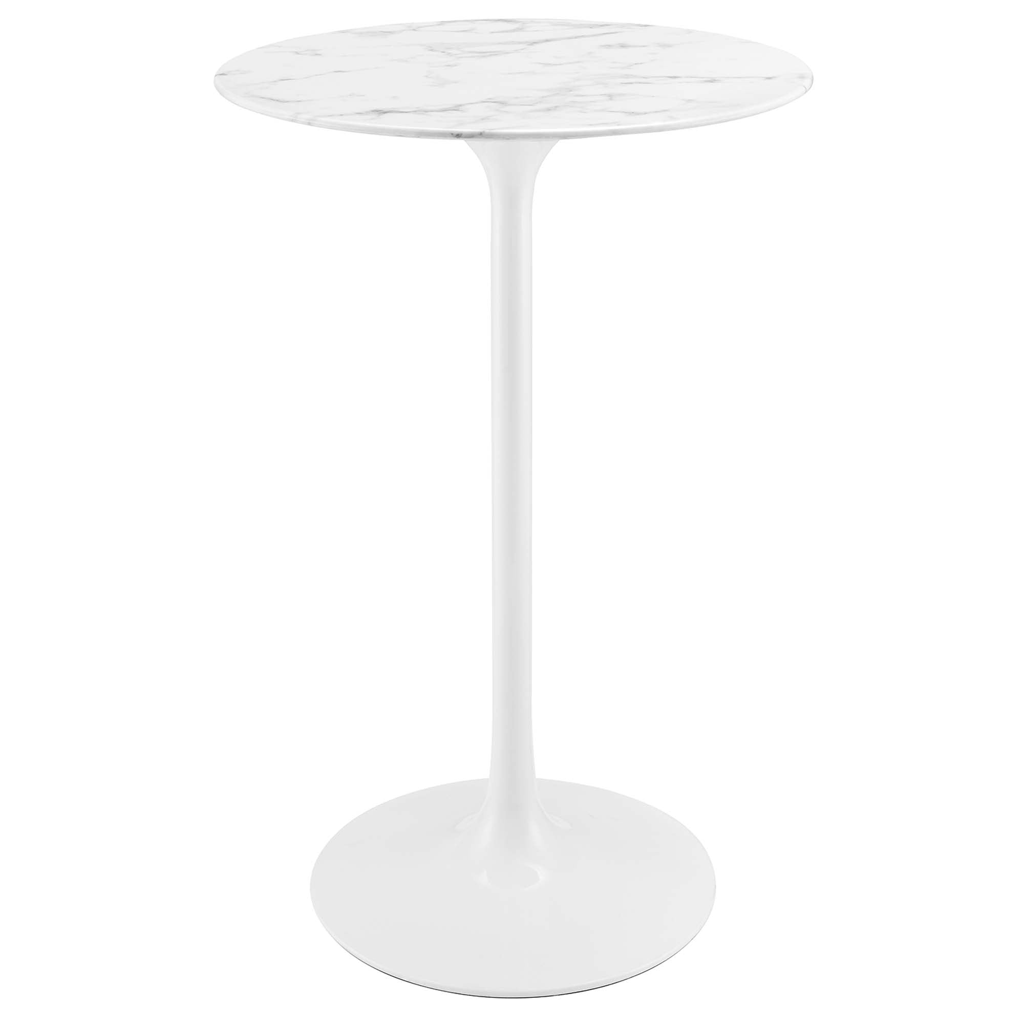 Modway Lippa 28" Round Faux Marble Bar Table