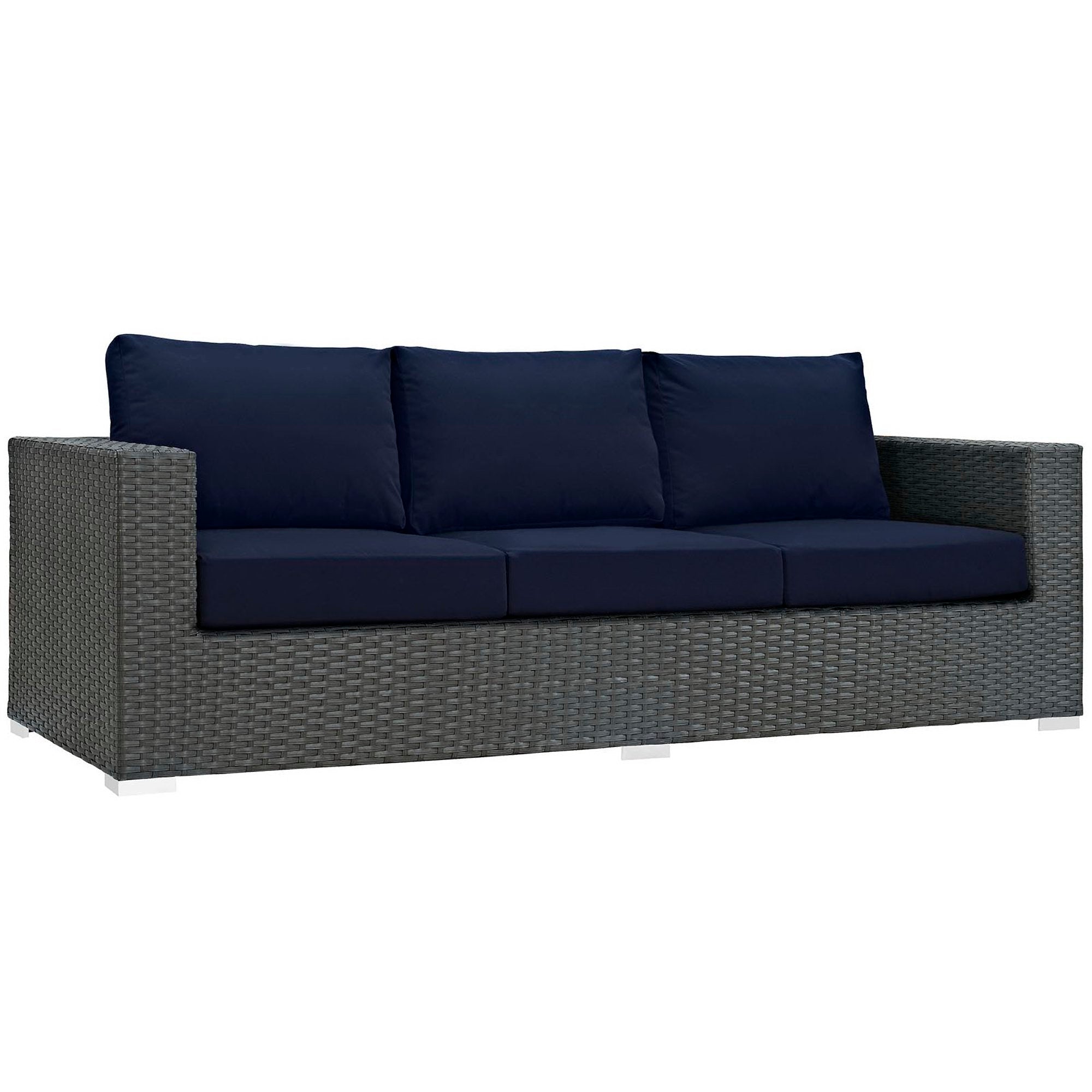 Modway Sojourn 3 Piece Outdoor Patio Sunbrella® Sectional Set