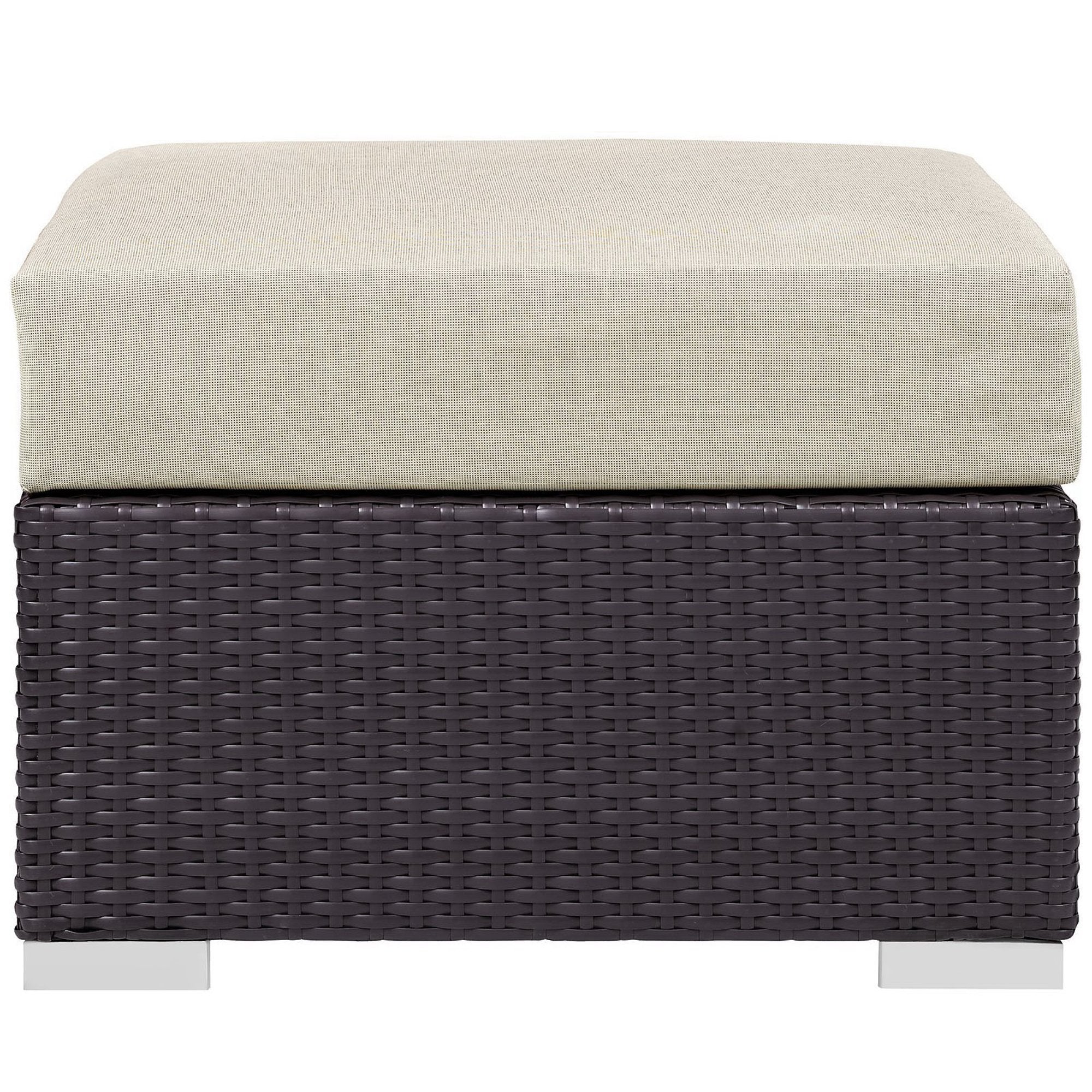 Modway Convene Outdoor Patio Fabric Square Ottoman