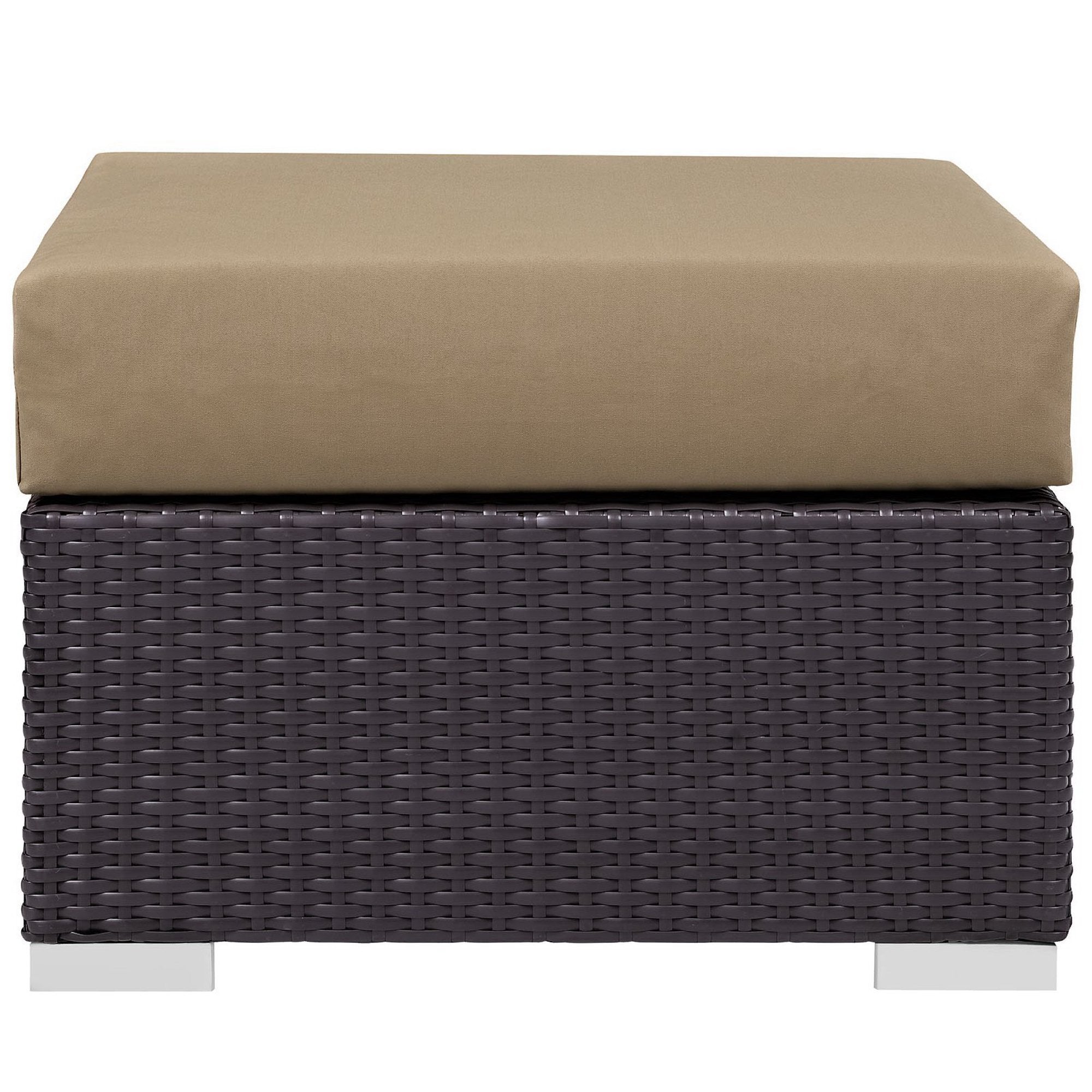 Modway Convene Outdoor Patio Fabric Square Ottoman