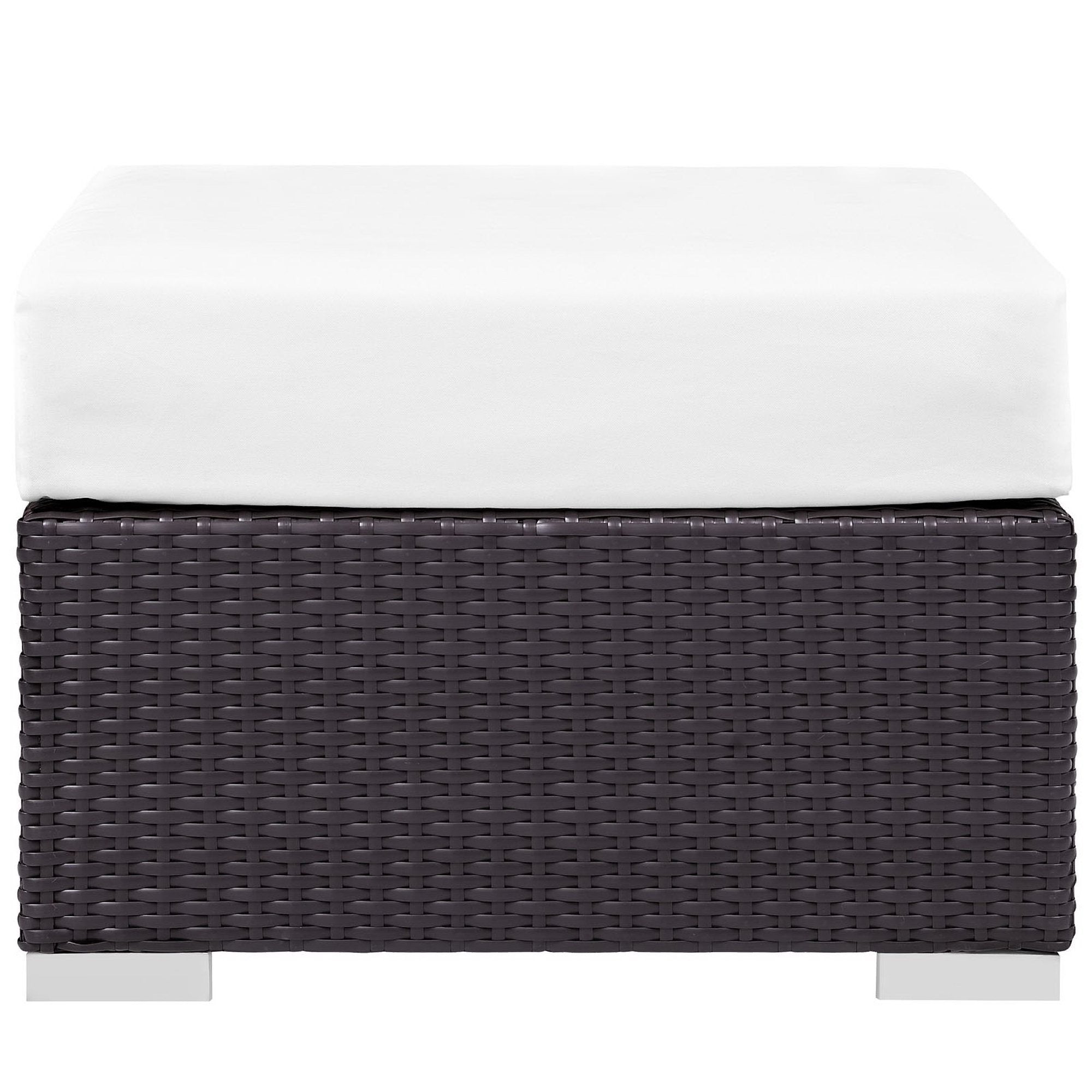 Modway Convene Outdoor Patio Fabric Square Ottoman