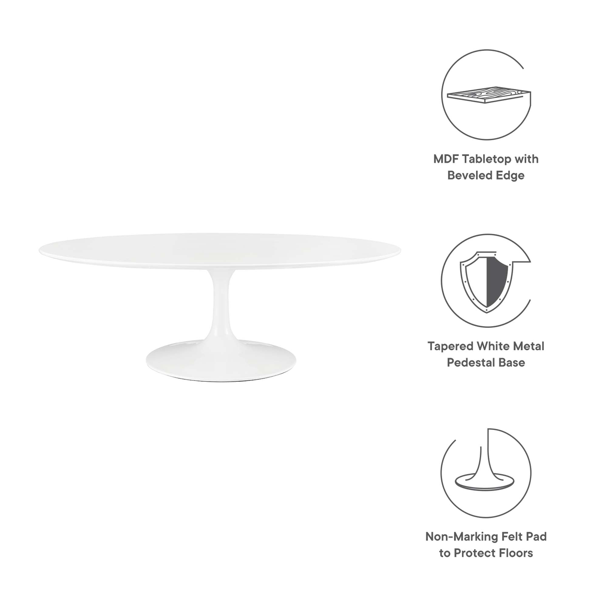 Modway Lippa 48" Oval-Shaped Wood Coffee Table