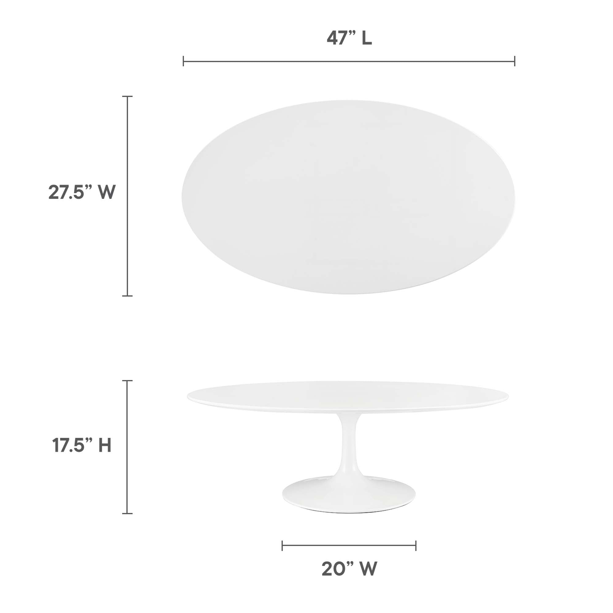 Modway Lippa 48" Oval-Shaped Wood Coffee Table
