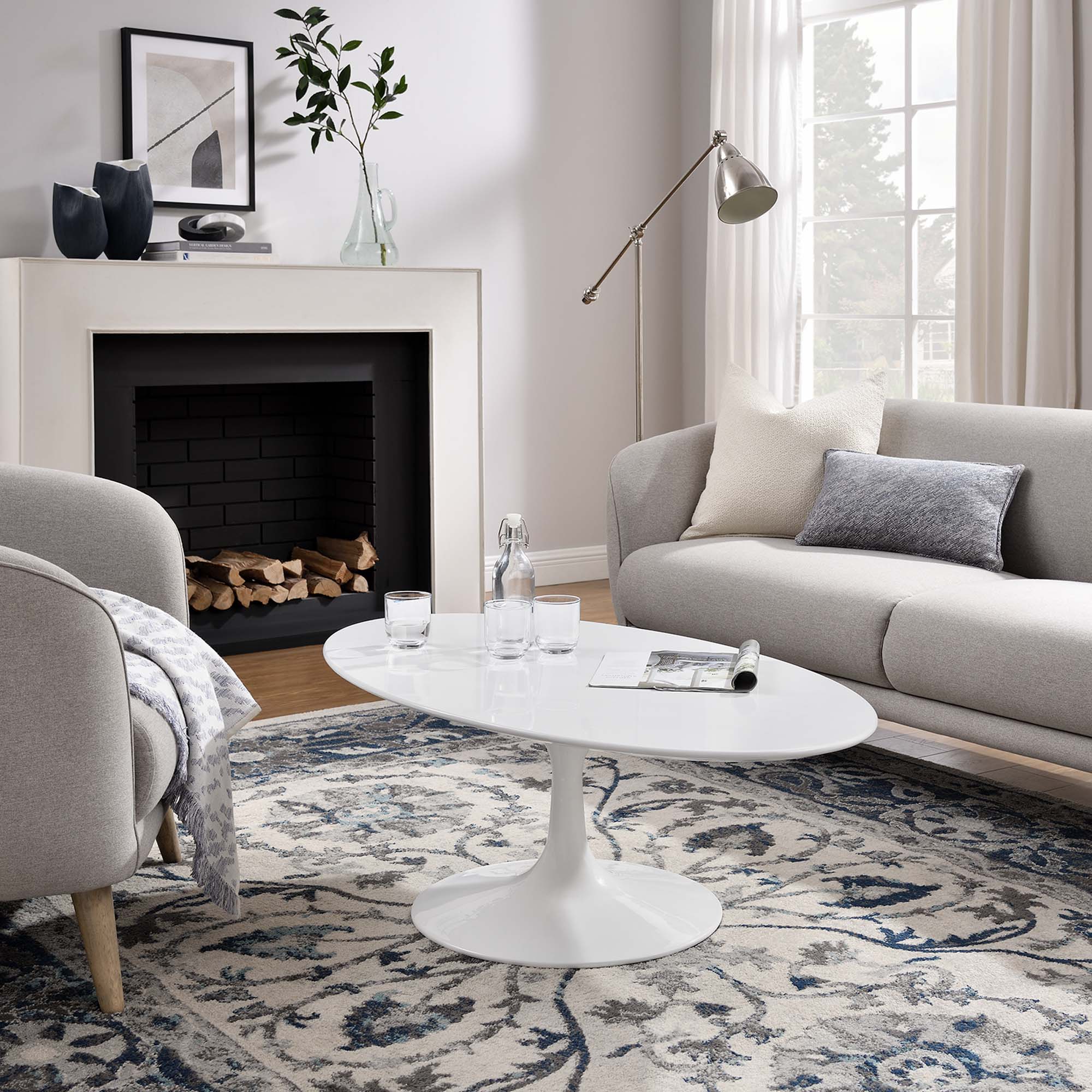 Modway Lippa 48" Oval-Shaped Wood Coffee Table