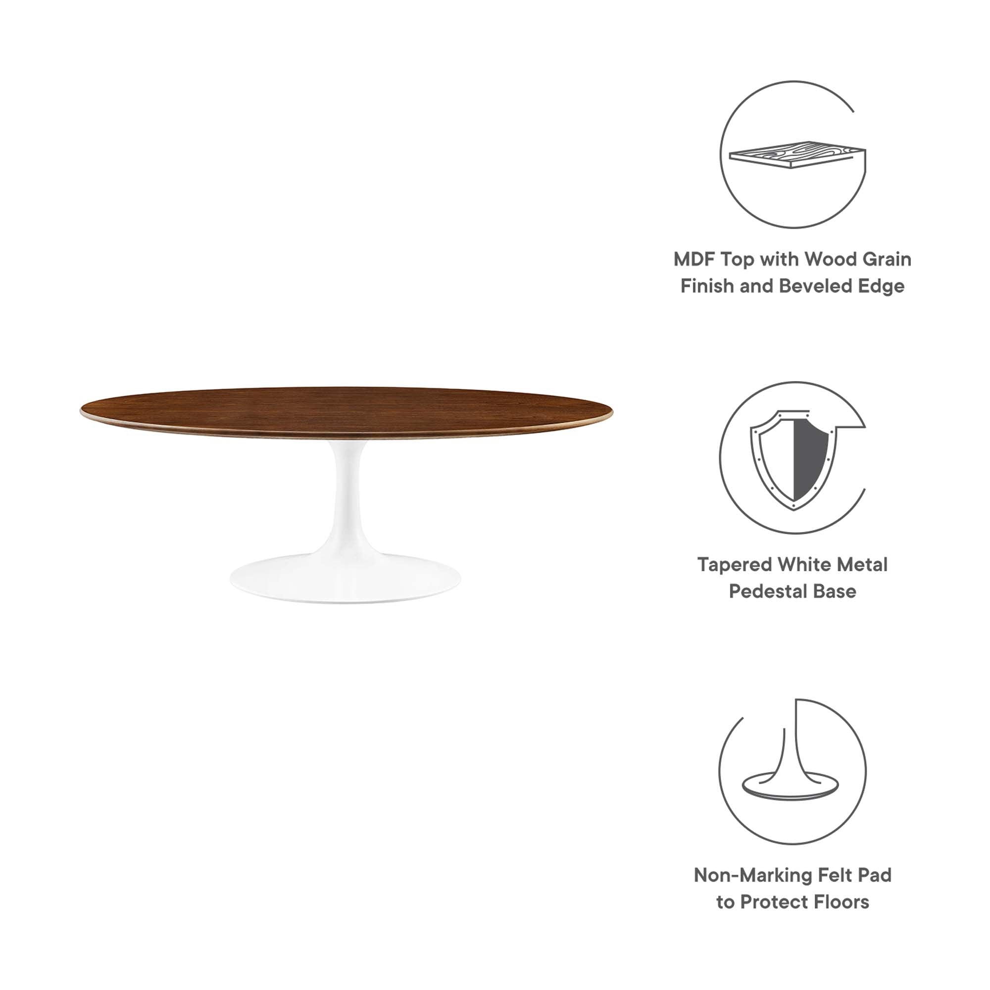 Modway Lippa 48" Oval Wood Coffee Table