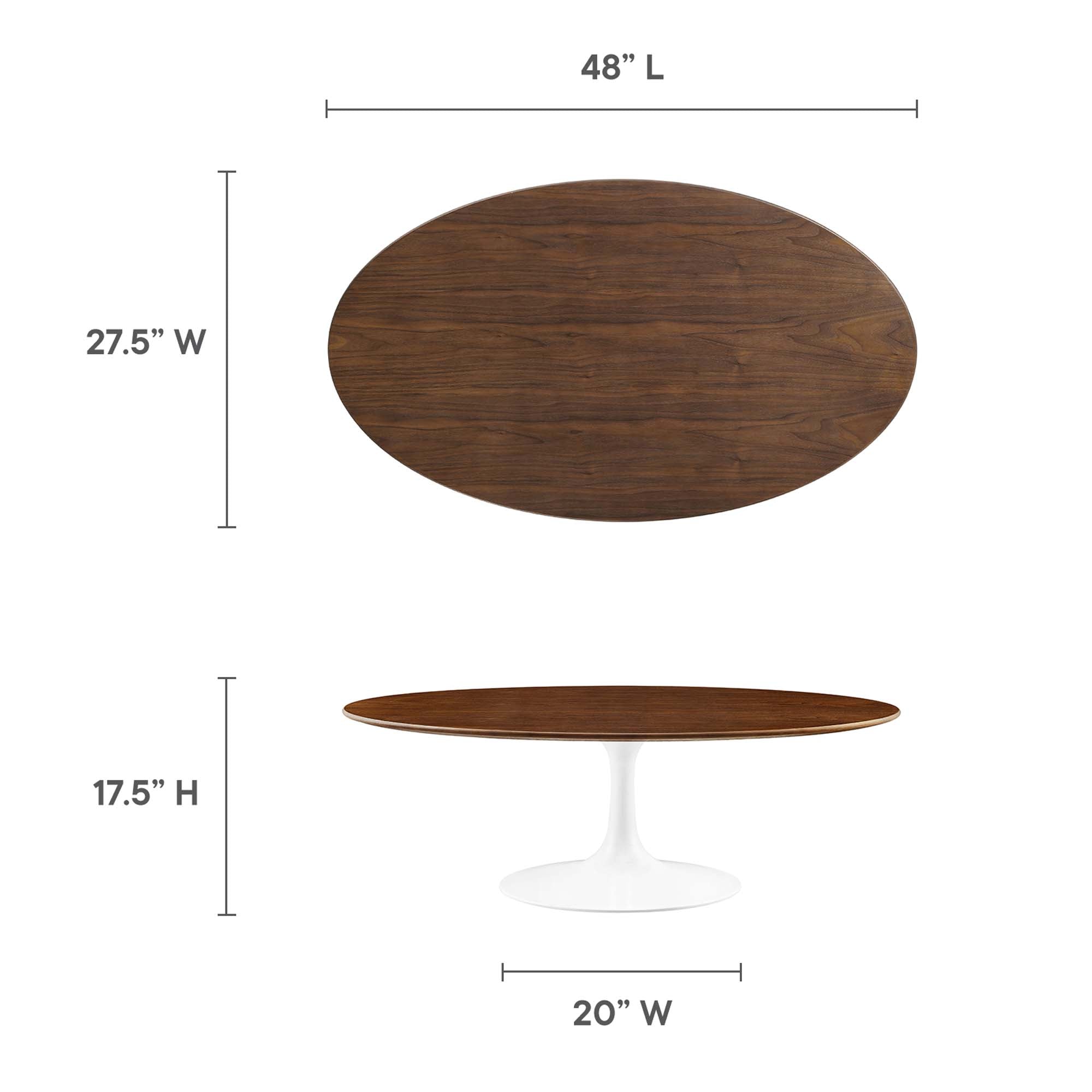 Modway Lippa 48" Oval Wood Coffee Table
