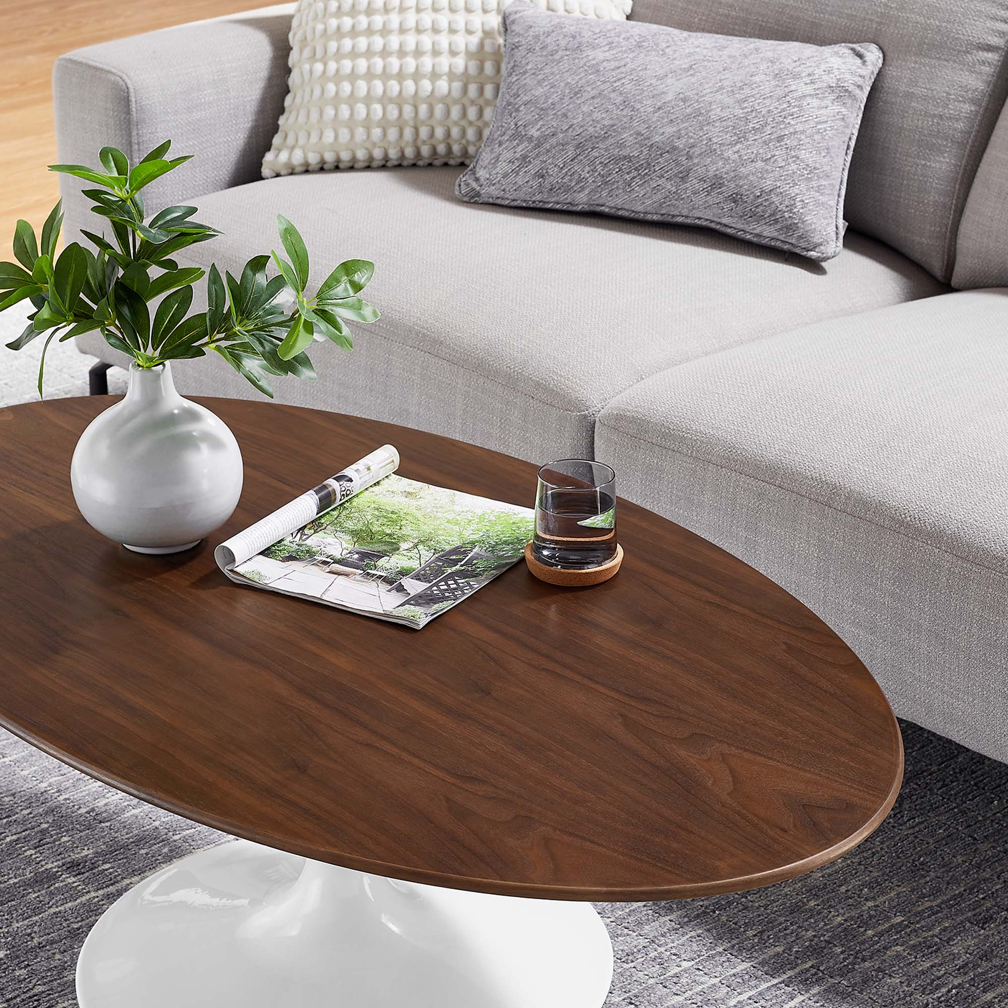 Modway Lippa 48" Oval Wood Coffee Table