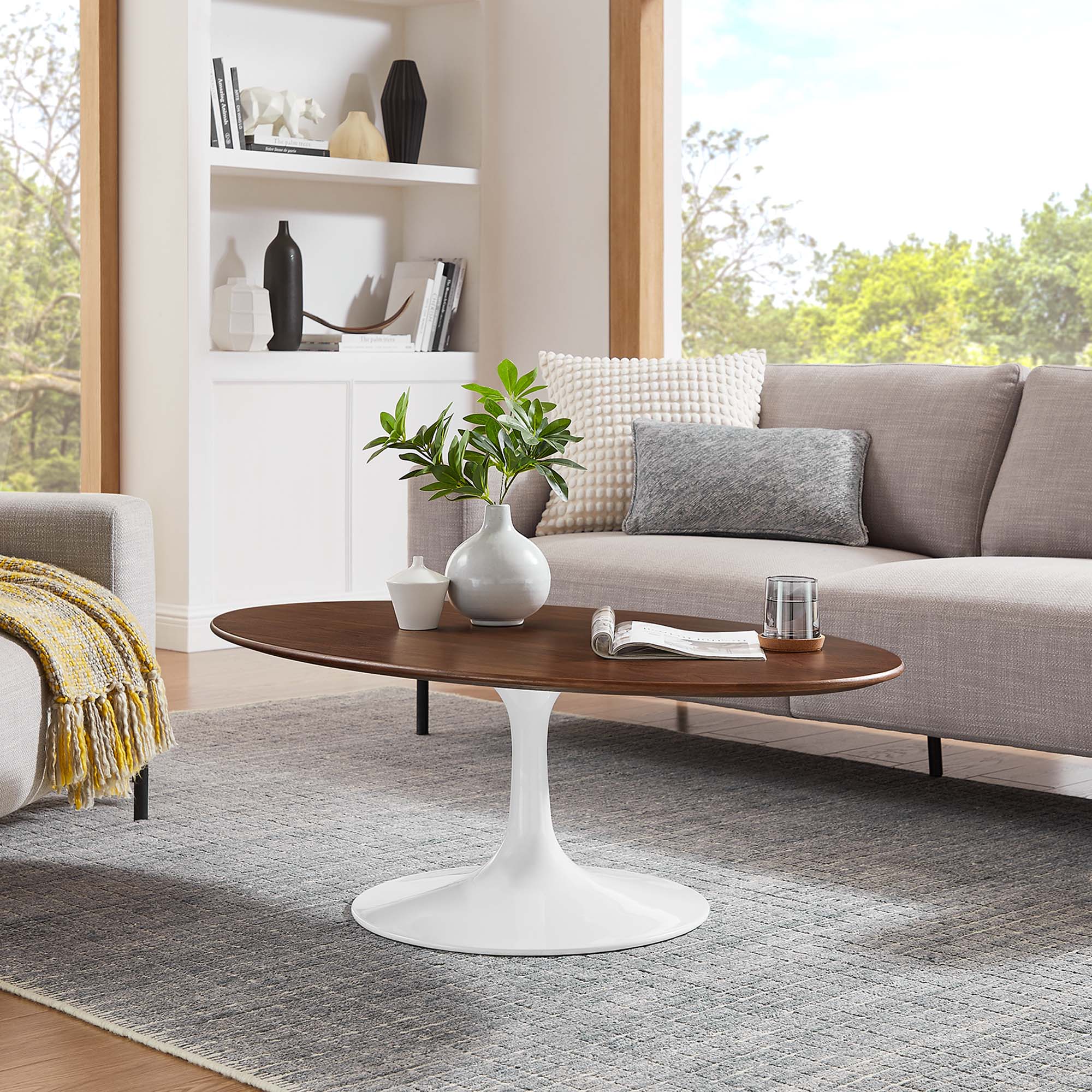 Modway Lippa 48" Oval Wood Coffee Table
