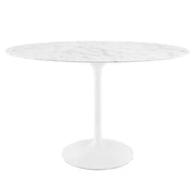 Modway Lippa 48" Oval Faux Marble Dining Table