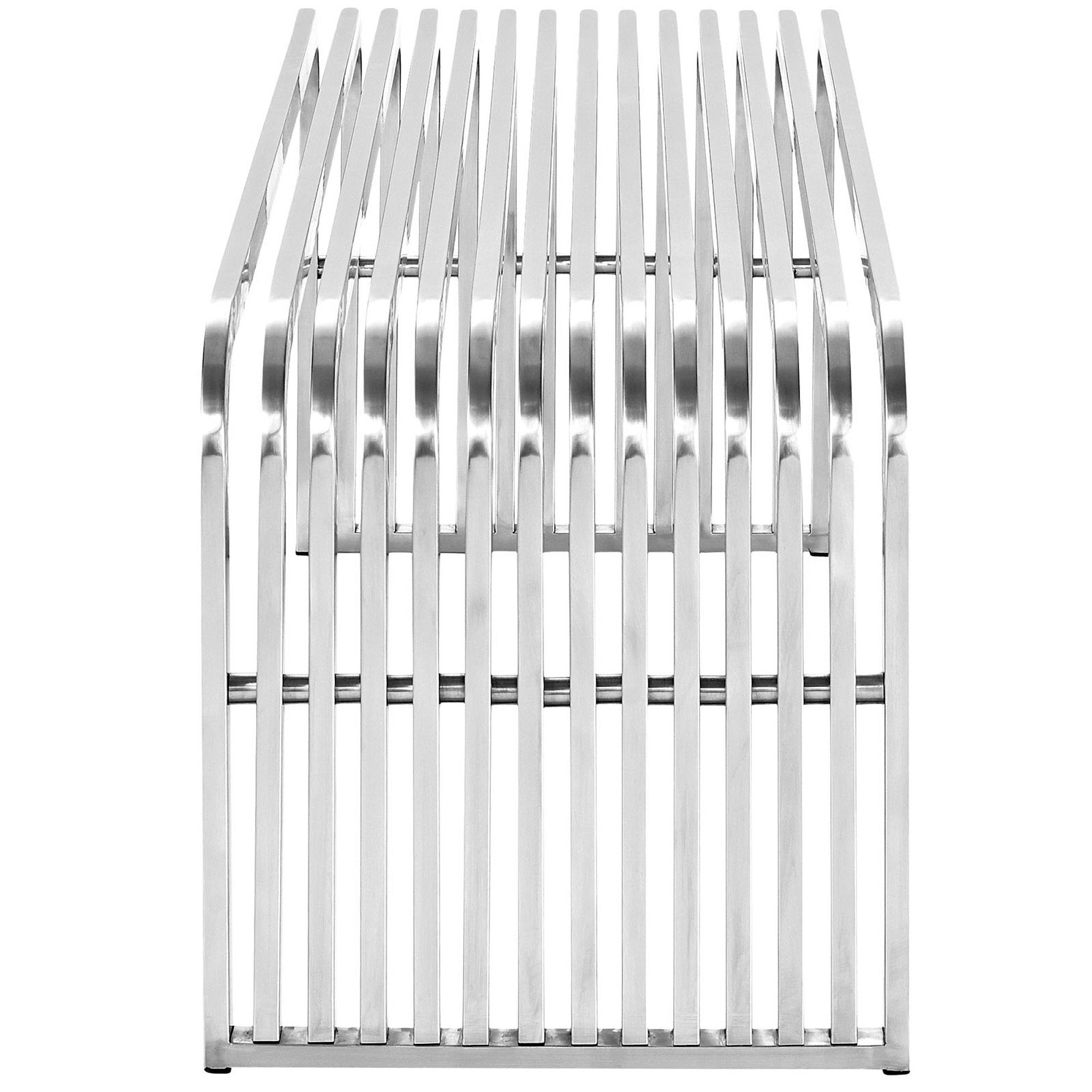 Modway Pipe 47" Stainless Steel Bench