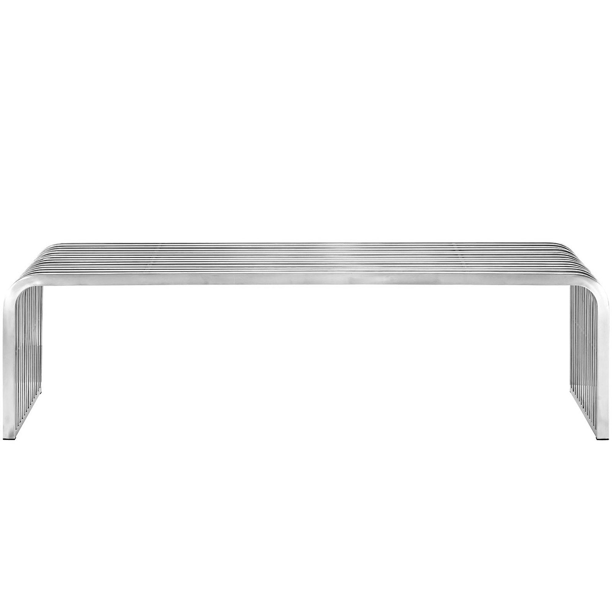 Modway Pipe 60" Stainless Steel Bench