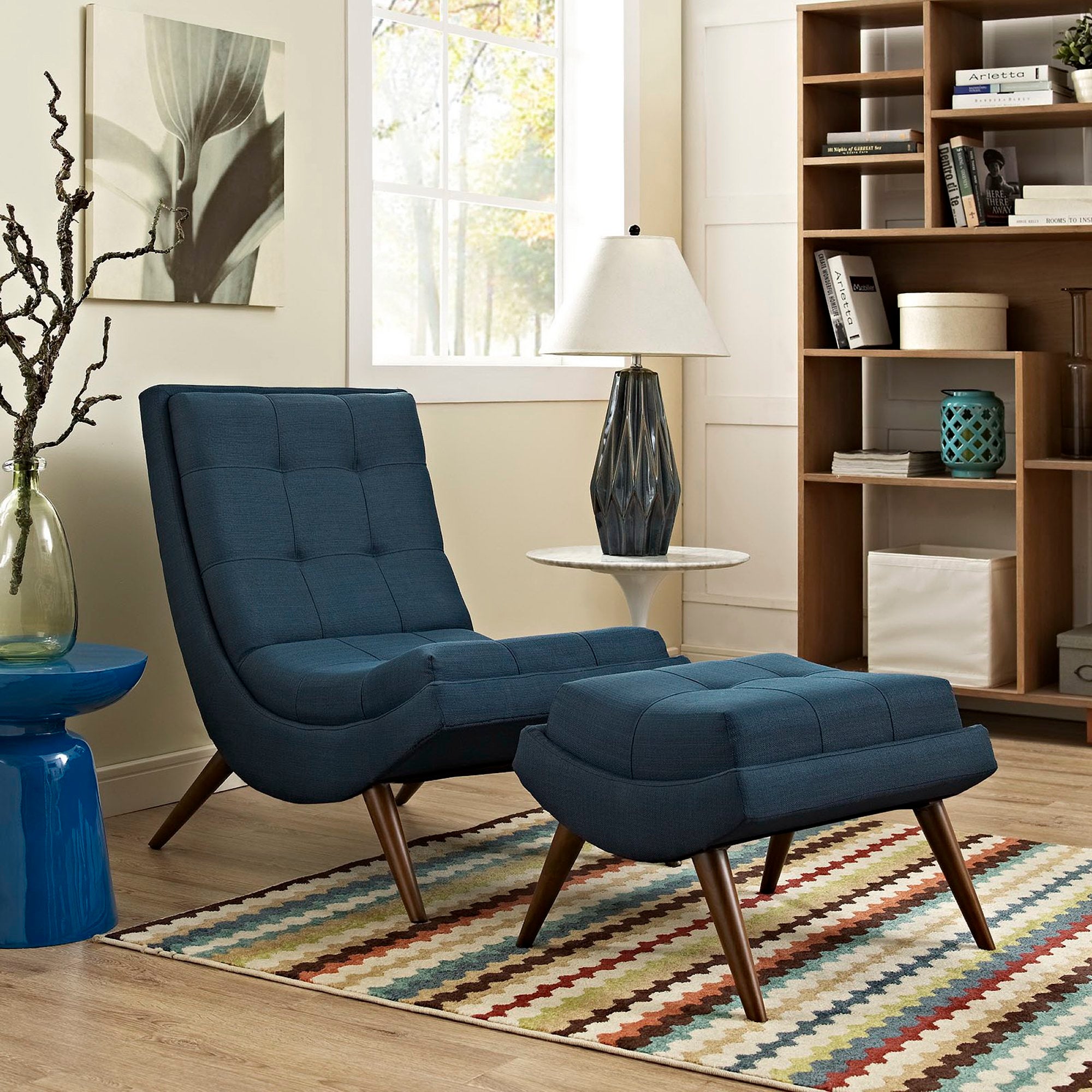 Modway Ramp Upholstered Fabric Lounge Chair Set