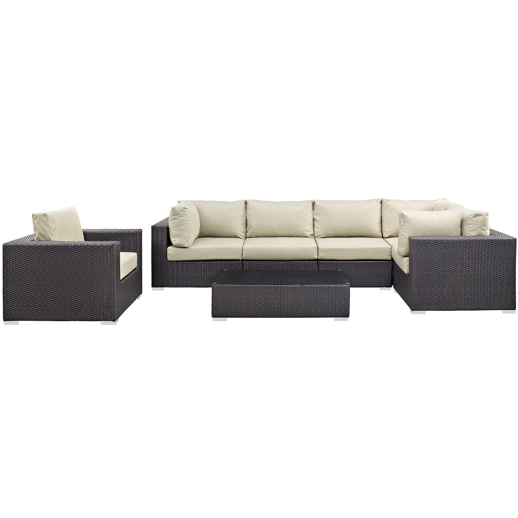 Modway Convene 7 Piece Outdoor Patio Sectional Set