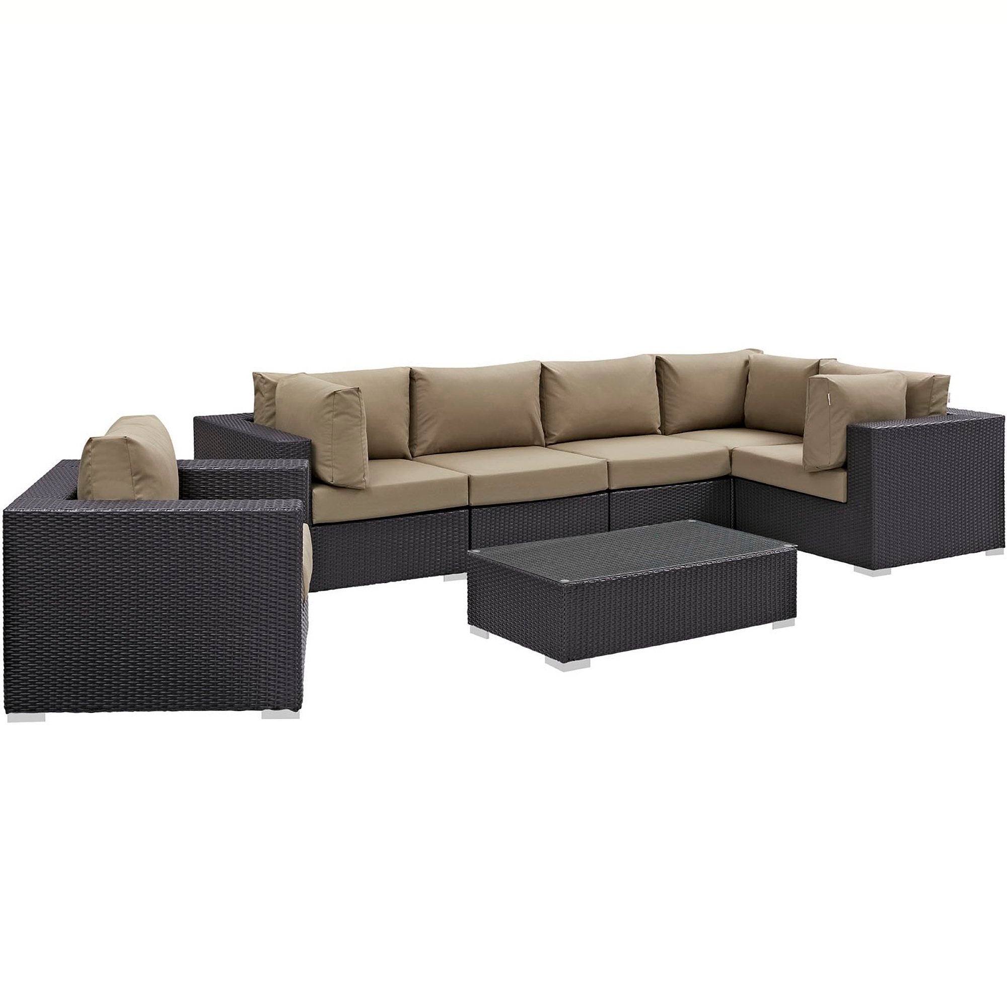 Modway Convene 7 Piece Outdoor Patio Sectional Set