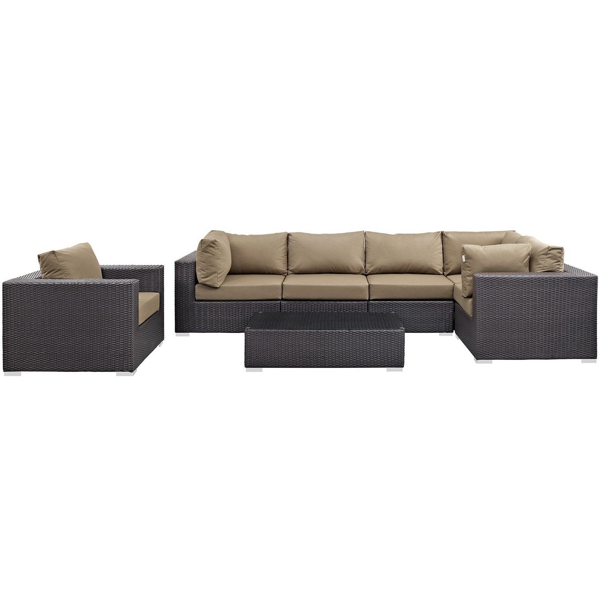 Modway Convene 7 Piece Outdoor Patio Sectional Set