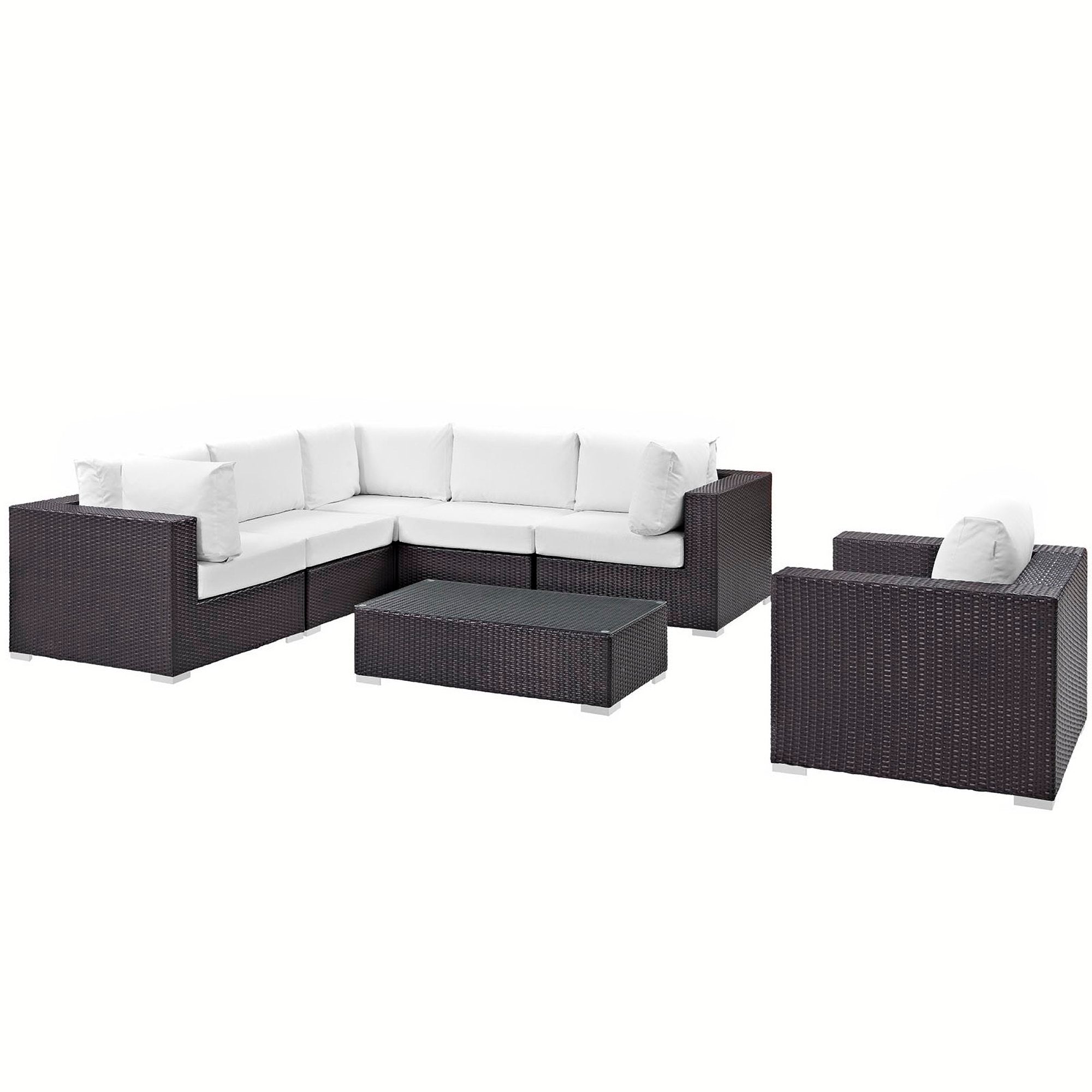 Modway Convene 7 Piece Outdoor Patio Sectional Set
