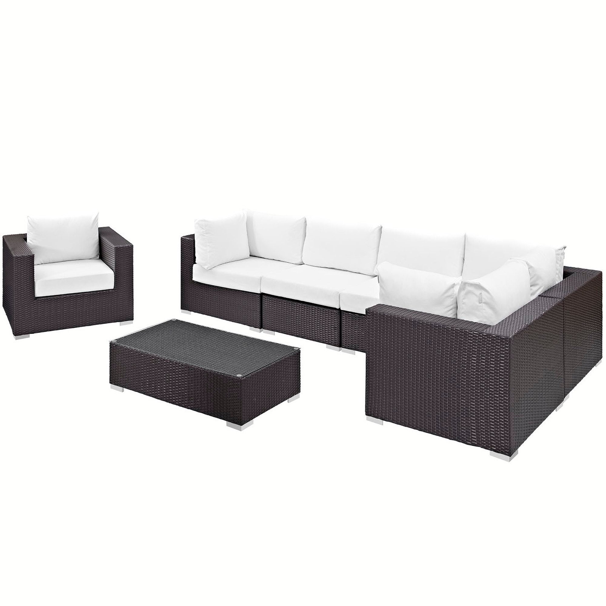Modway Convene 7 Piece Outdoor Patio Sectional Set