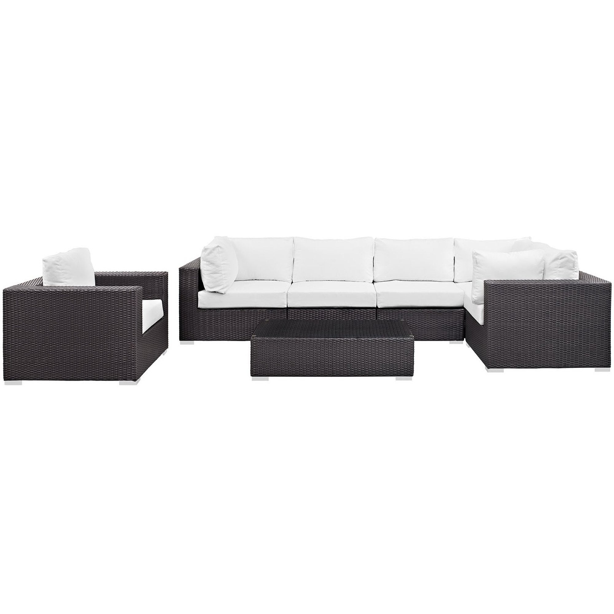 Modway Convene 7 Piece Outdoor Patio Sectional Set