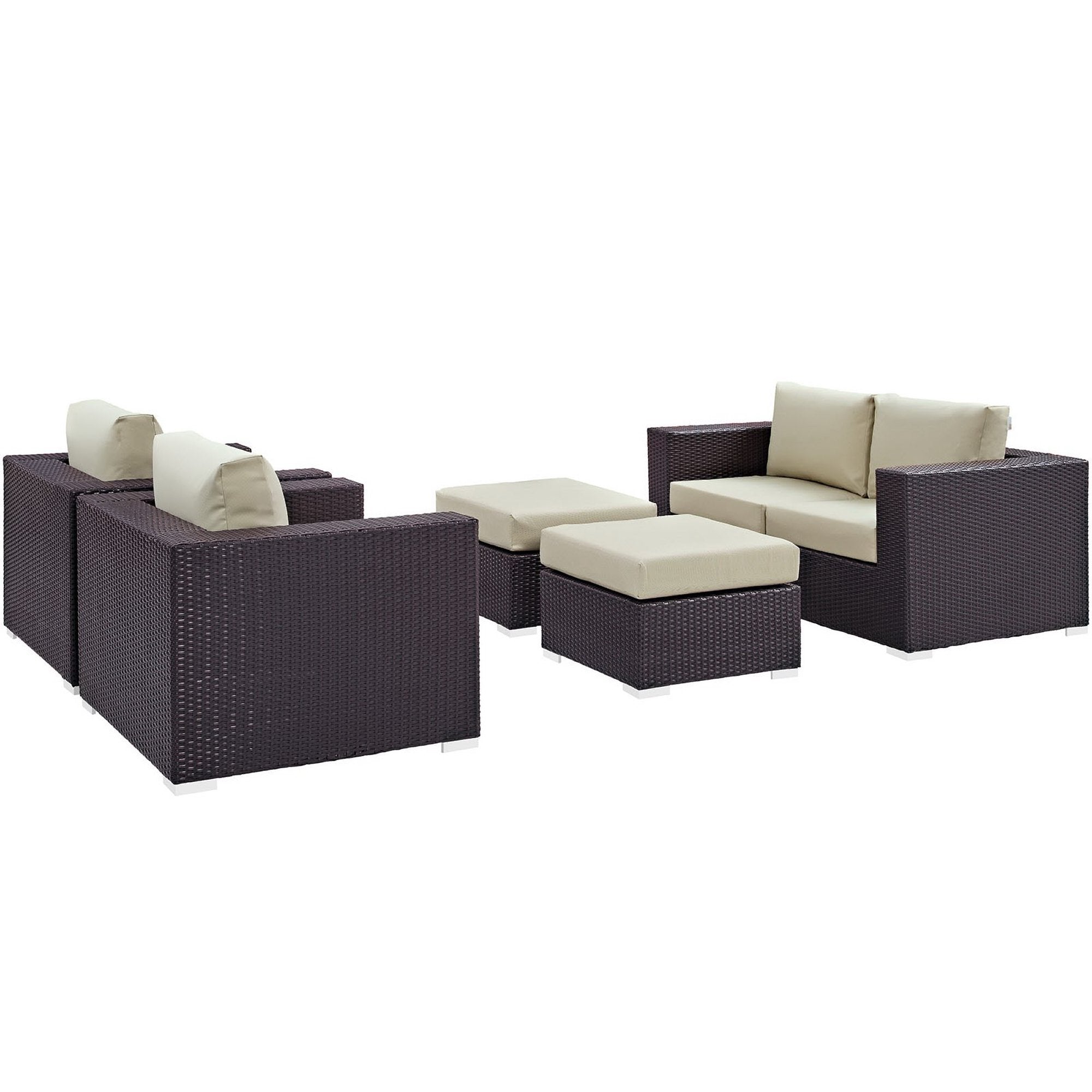Modway Convene 5 Piece Outdoor Patio Sofa Set