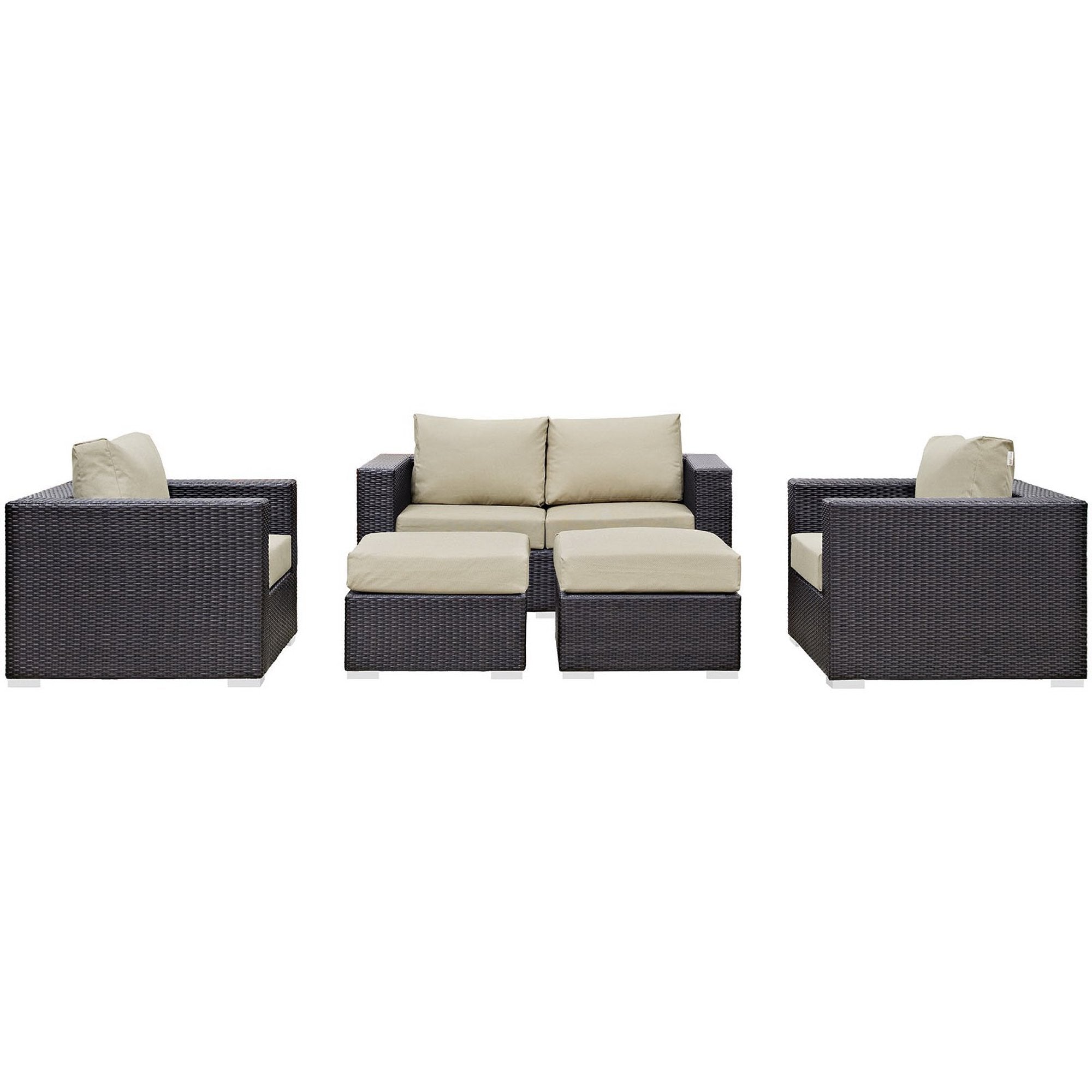 Modway Convene 5 Piece Outdoor Patio Sofa Set