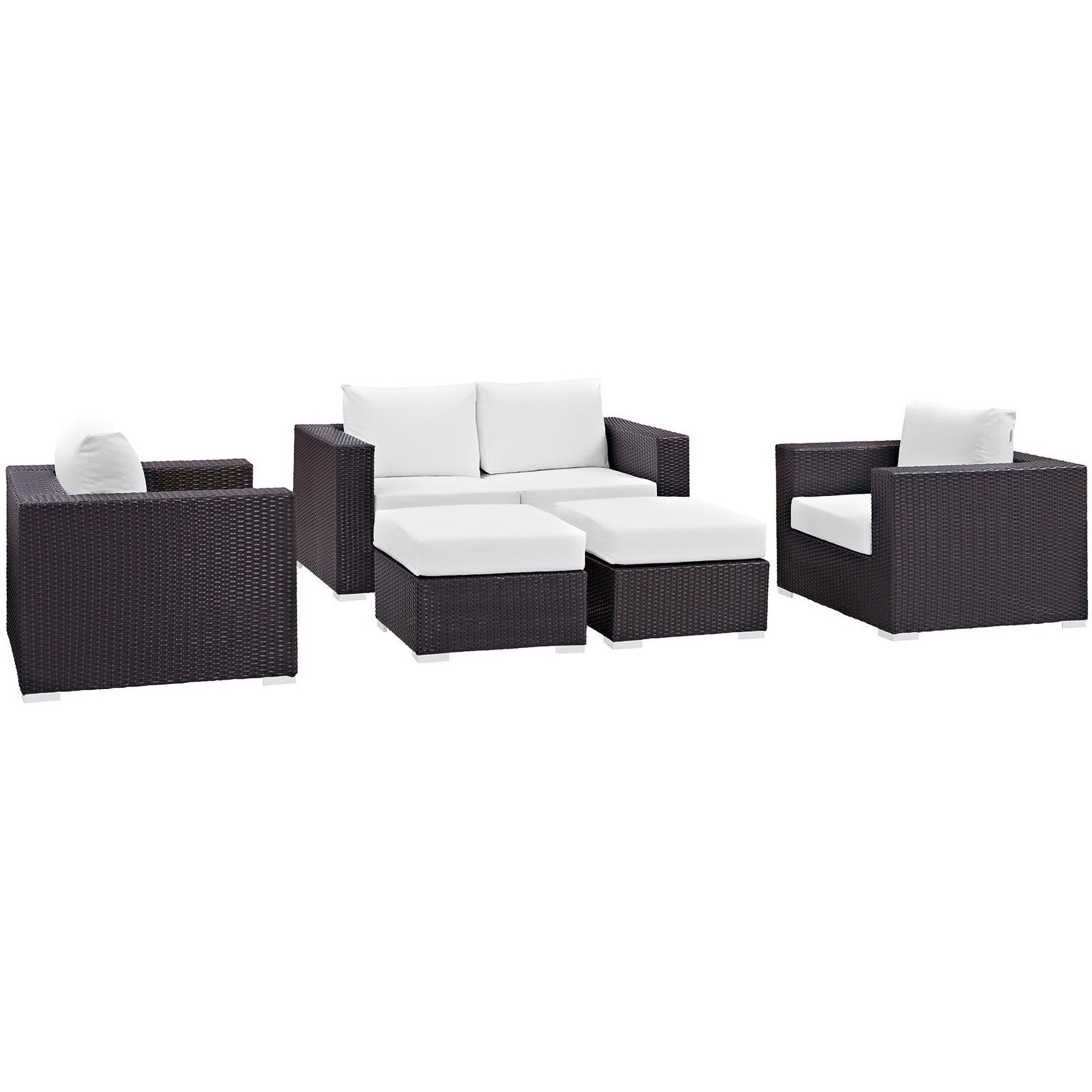 Modway Convene 5 Piece Outdoor Patio Sofa Set