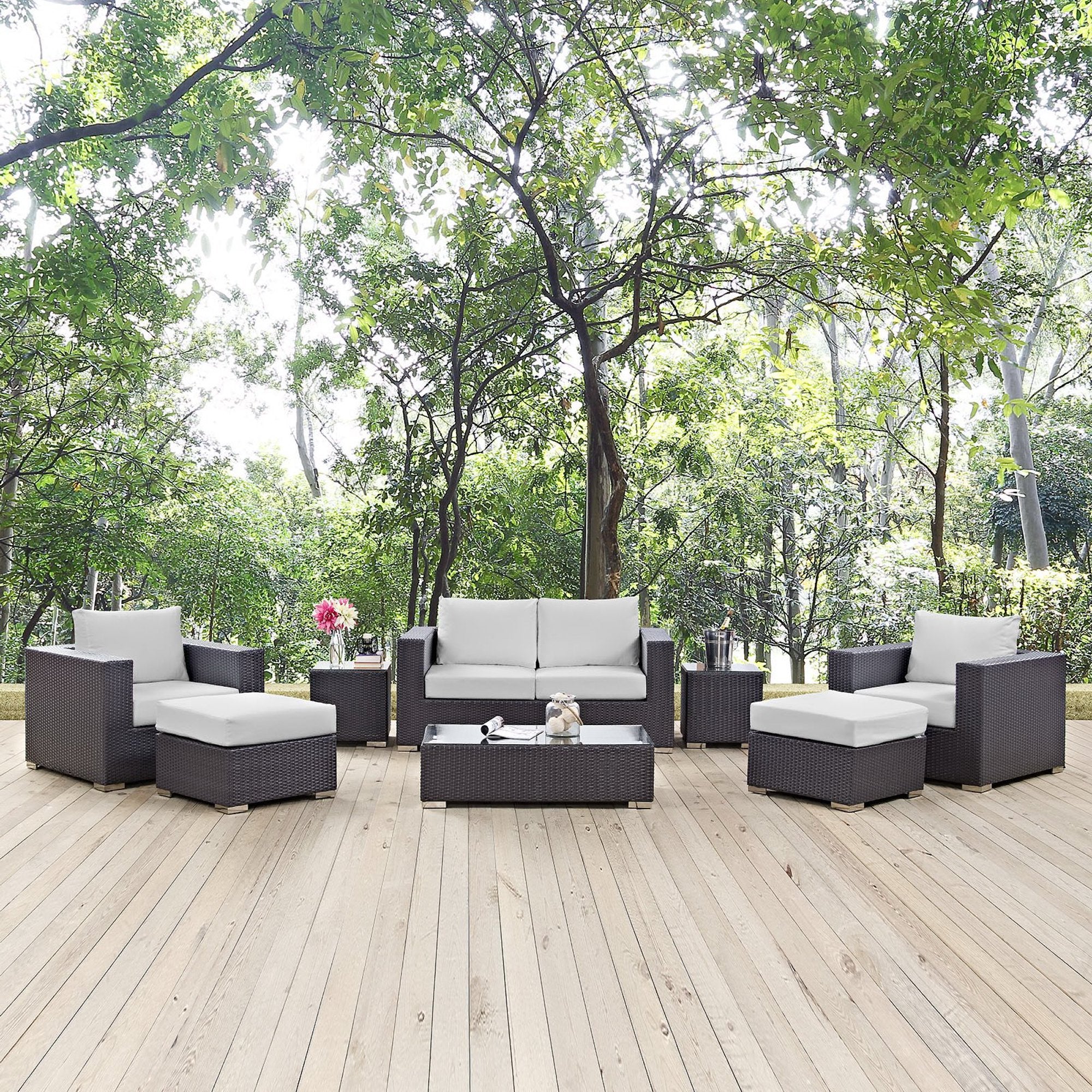 Modway Convene 8 Piece Outdoor Patio Sofa Set