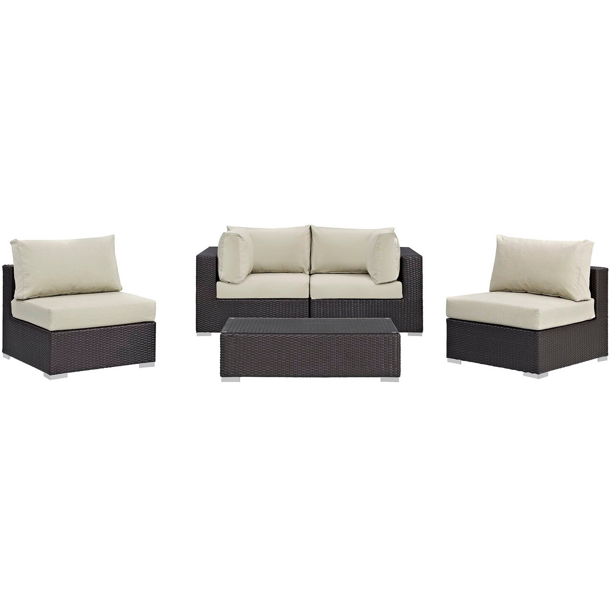 Modway Convene 5 Piece Outdoor Patio Sectional Set