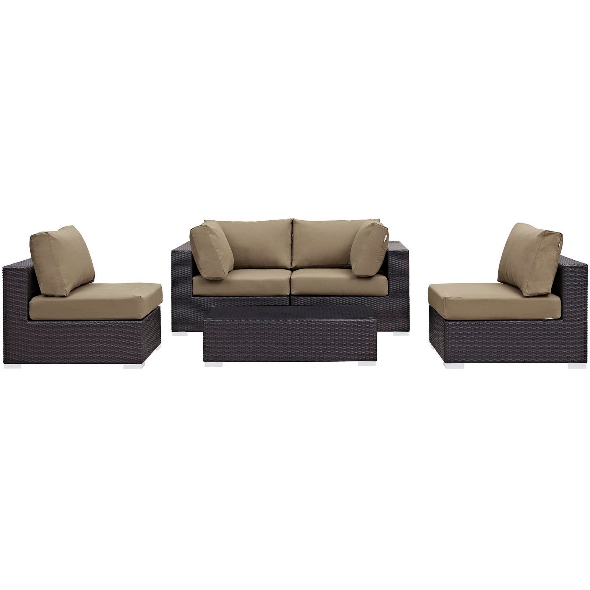 Modway Convene 5 Piece Outdoor Patio Sectional Set