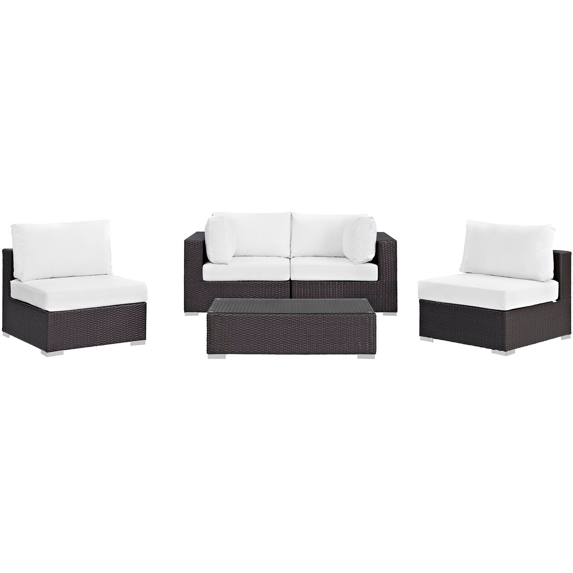 Modway Convene 5 Piece Outdoor Patio Sectional Set