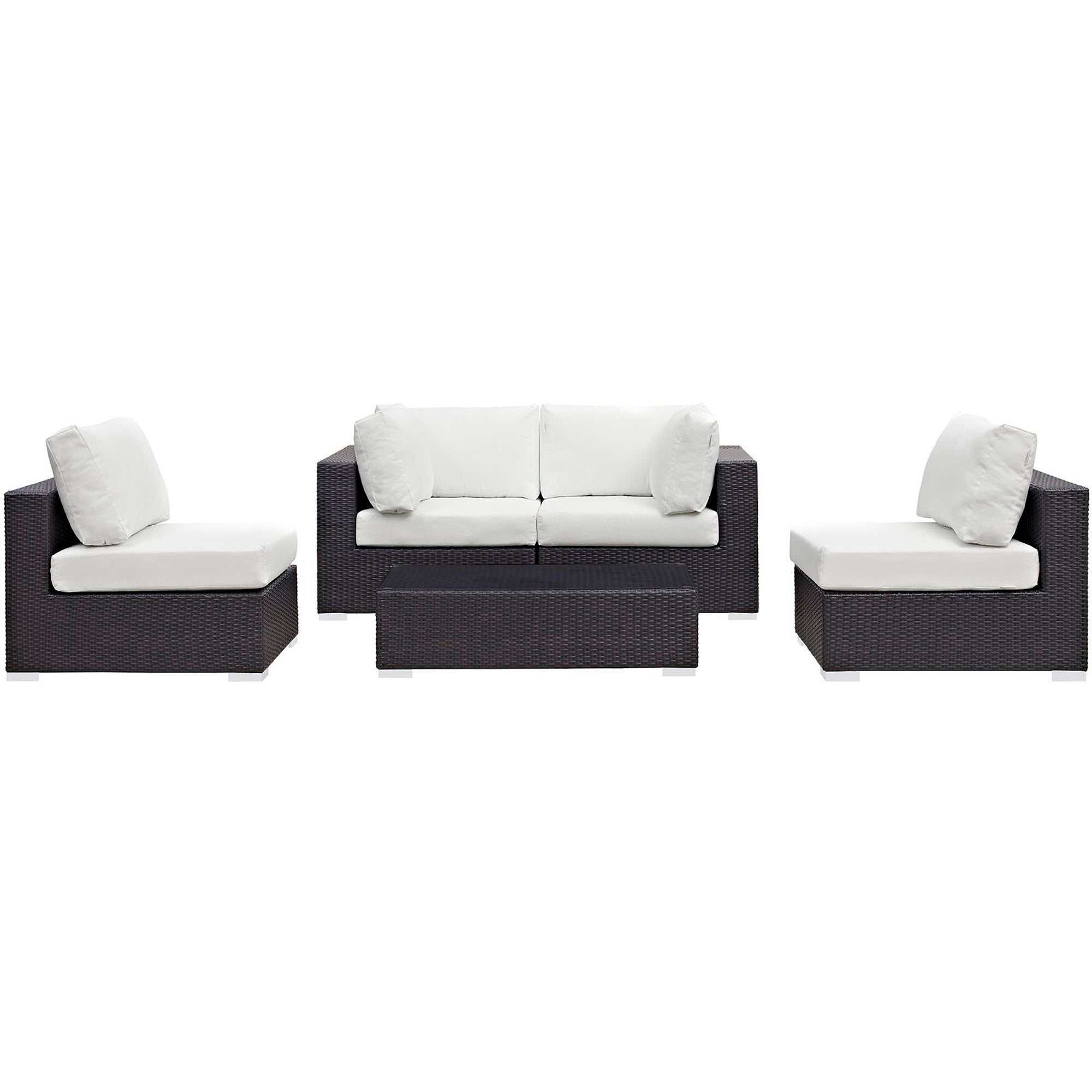 Modway Convene 5 Piece Outdoor Patio Sectional Set