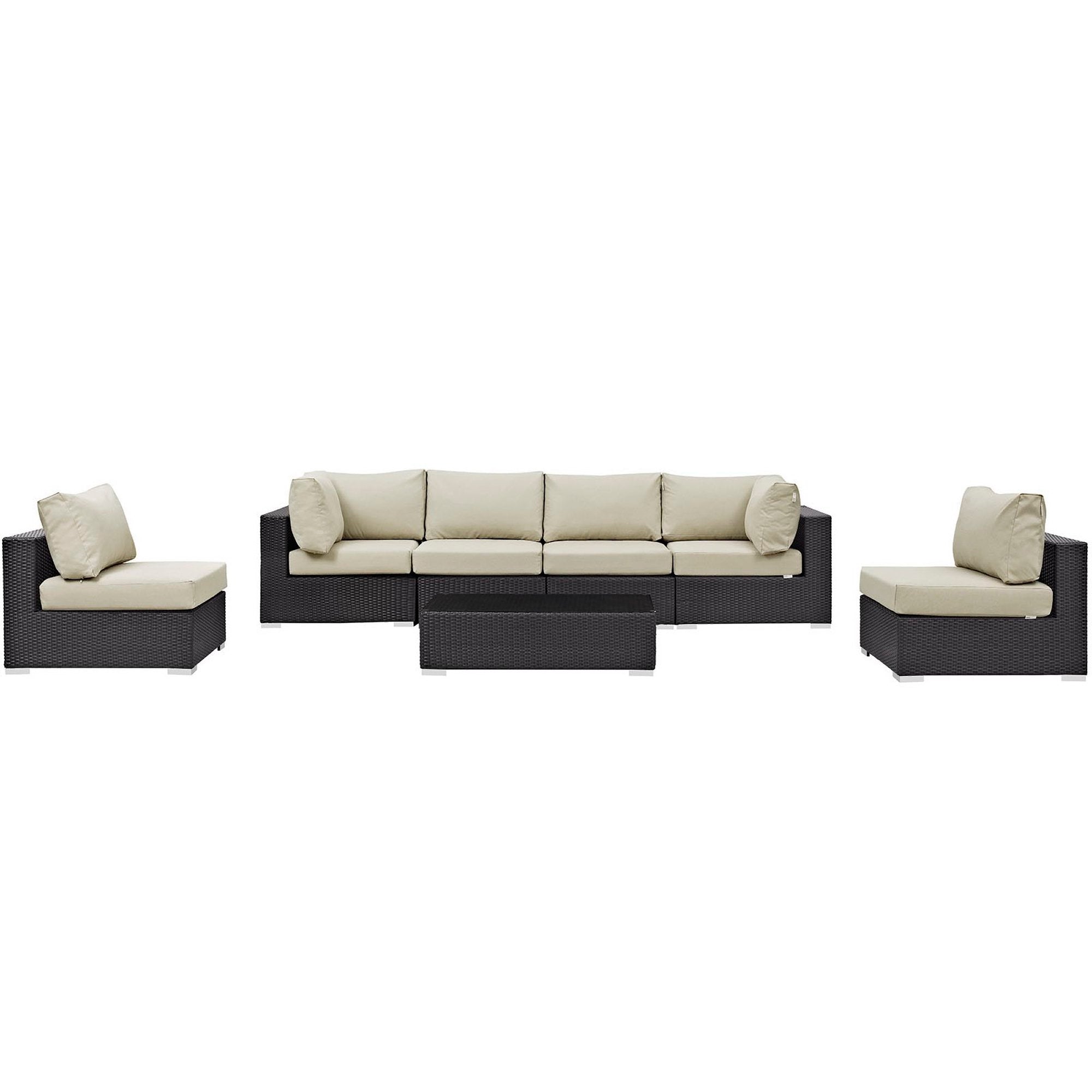 Modway Convene 7 Piece Outdoor Patio Sectional Set
