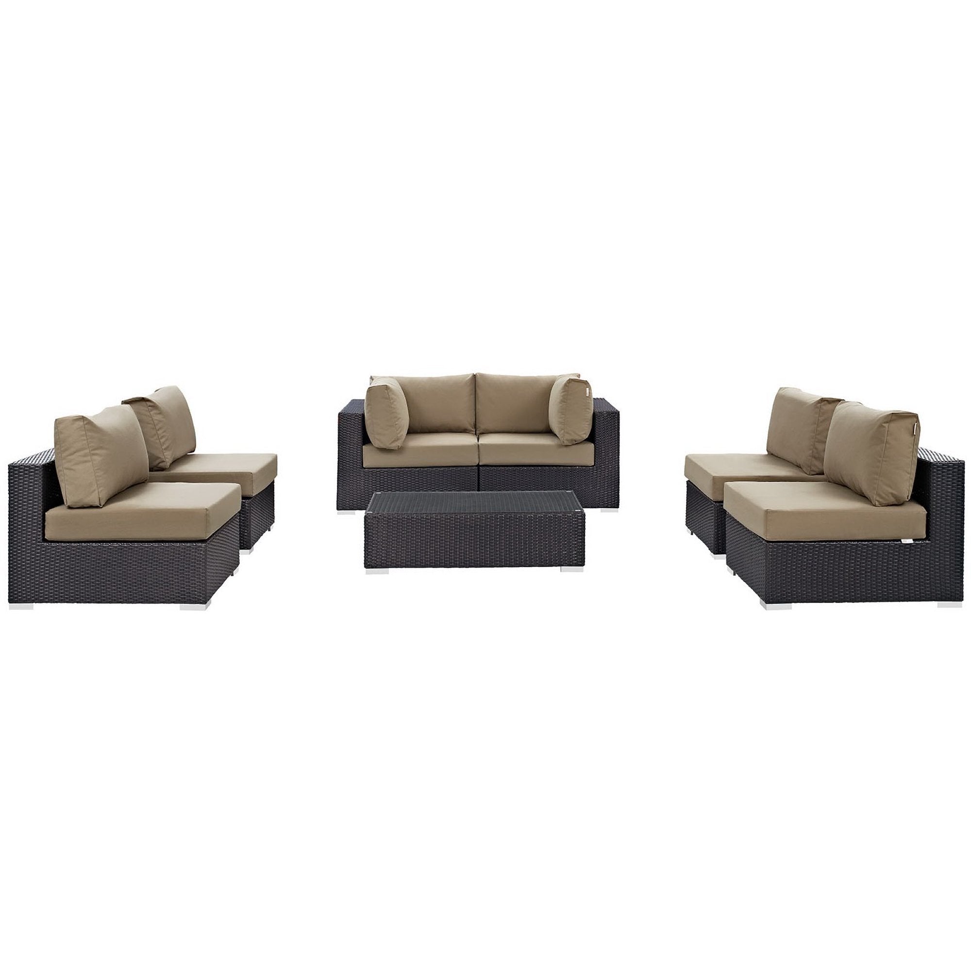 Modway Convene 7 Piece Outdoor Patio Sectional Set