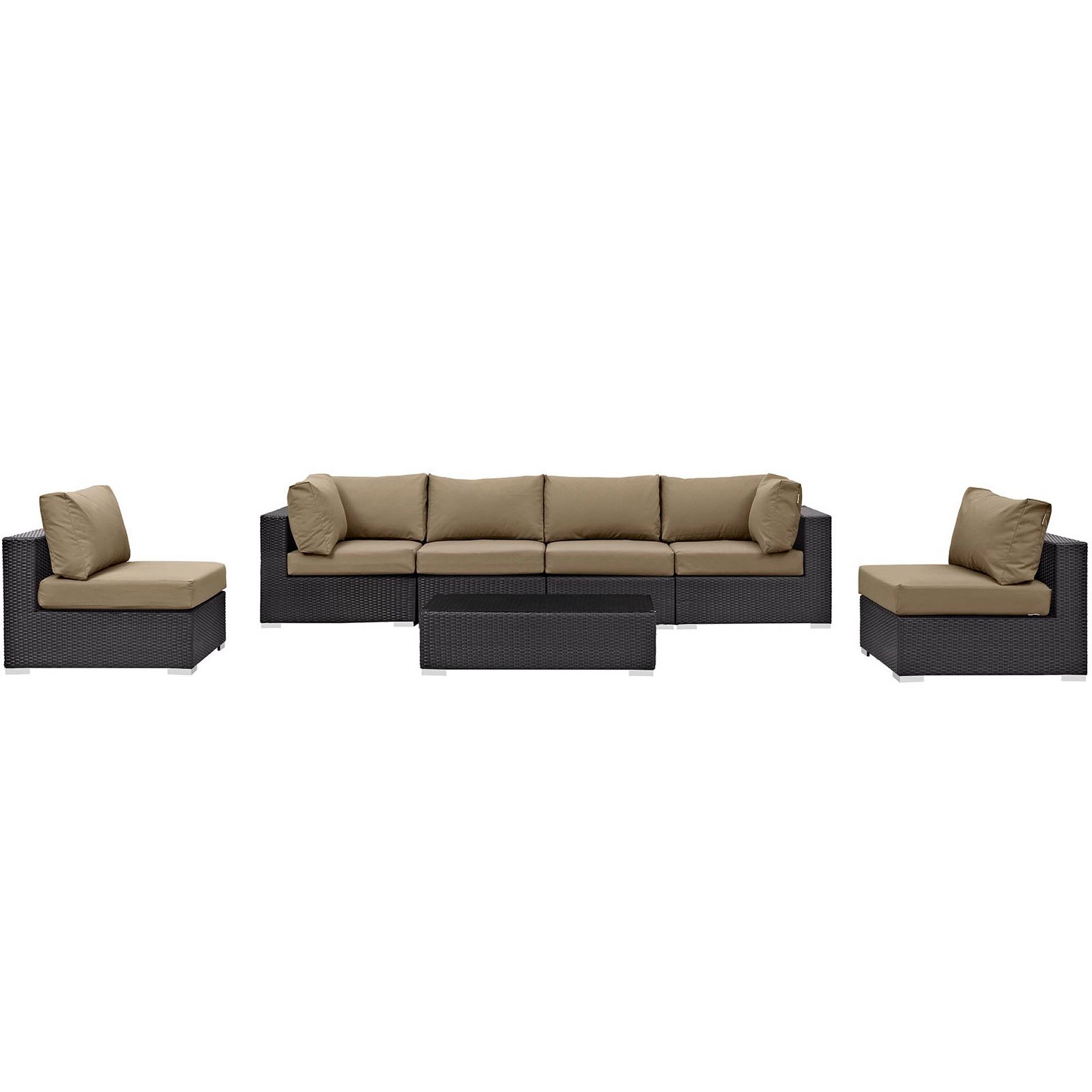 Modway Convene 7 Piece Outdoor Patio Sectional Set